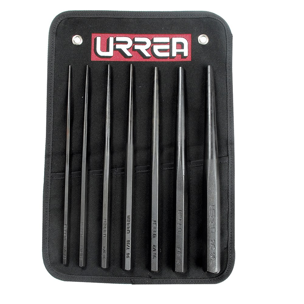Juego de punzones guía botador largos, 7 piezas Urrea