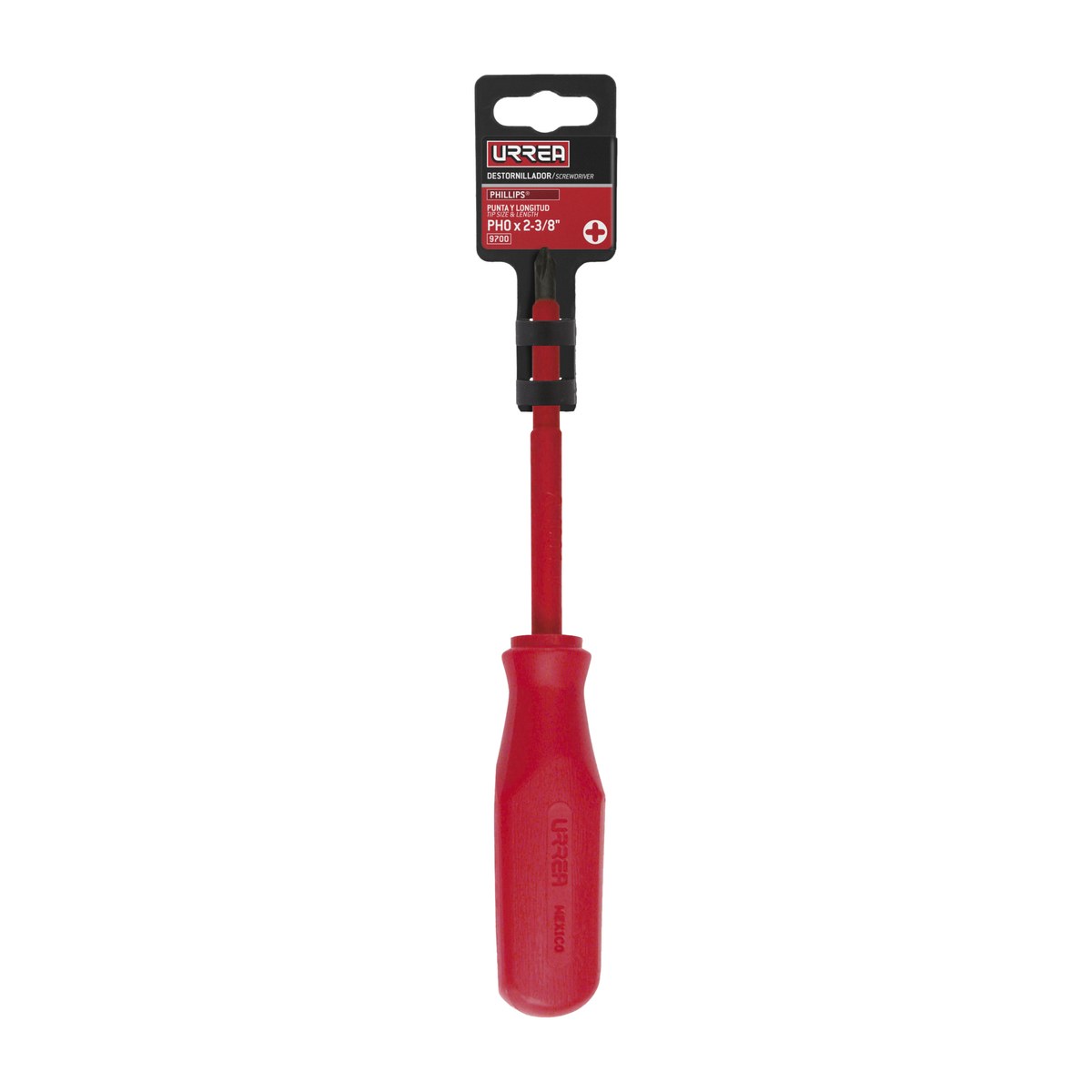 Destornillador rojo 1000 V, punta phillips #0 x 2-3/8" Urrea - Imagen 2