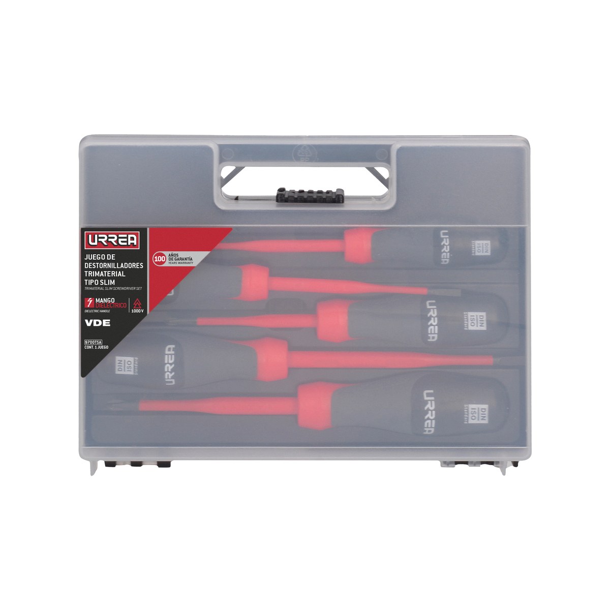 Juego de destornilladores barra slim con mango trimaterial 1000 V, 5 piezas Urrea - Imagen 2