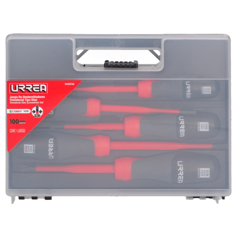 Juego de destornilladores barra slim con mango trimaterial 1000 V, 5 piezas Urrea - Imagen 3