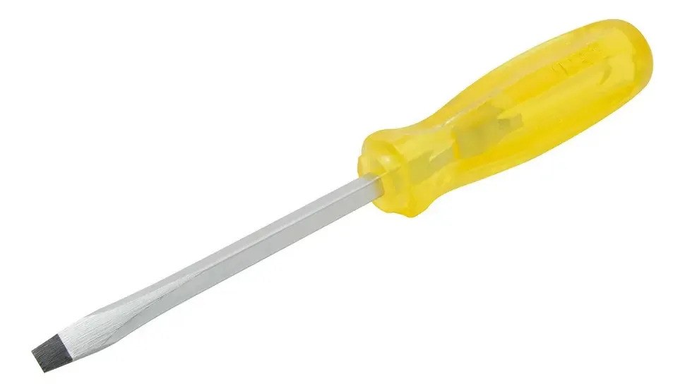 Destornillador con mango ámbar, punta plana barra cuadrada 1/4" x 6" Urrea - Imagen 4