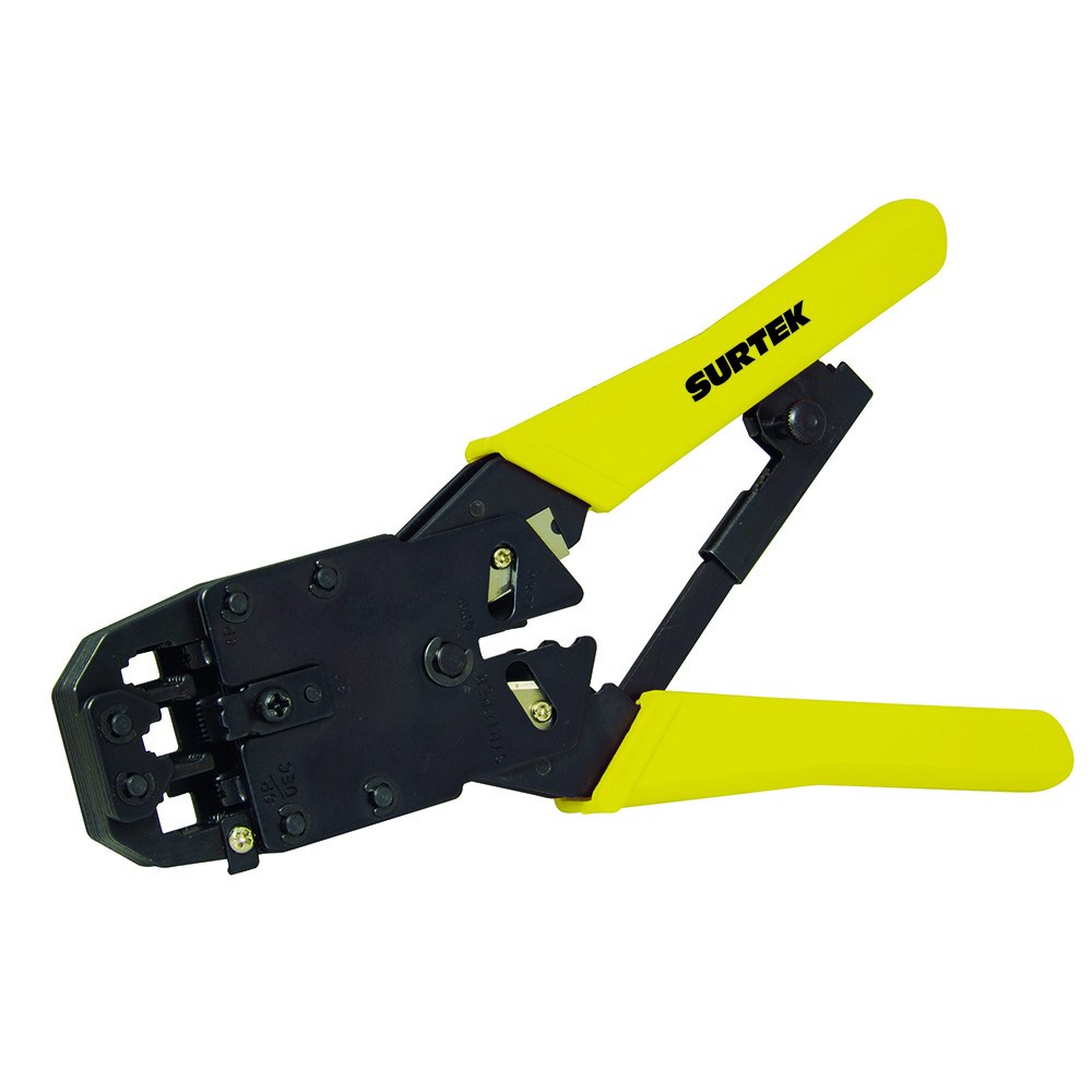 Pinza ponchadora modular 8" para conectores RJ45, RJ12, RJ9 Surtek