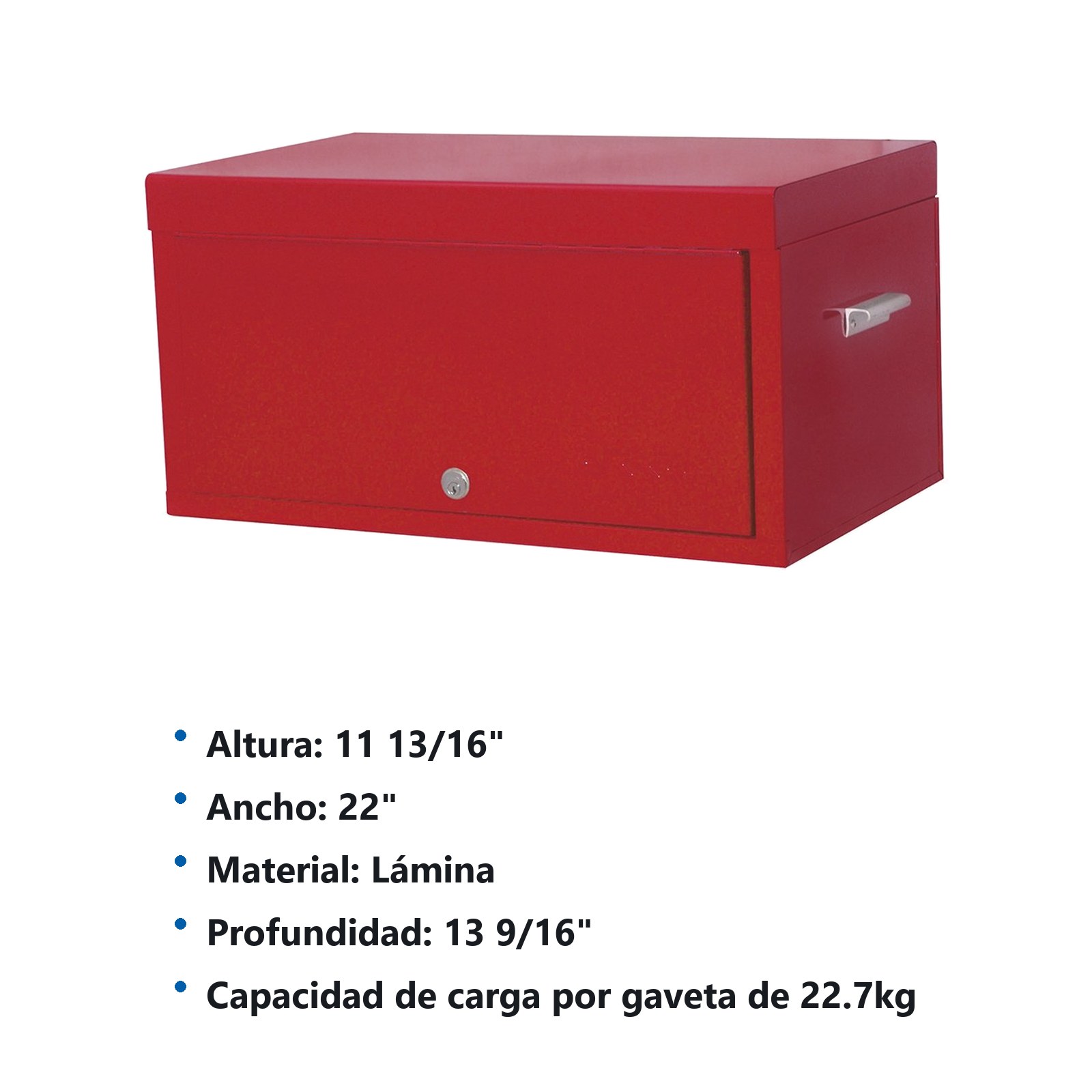 Gabinete superior 1 compartimiento color rojo serie 99 22" Urrea - Imagen 3