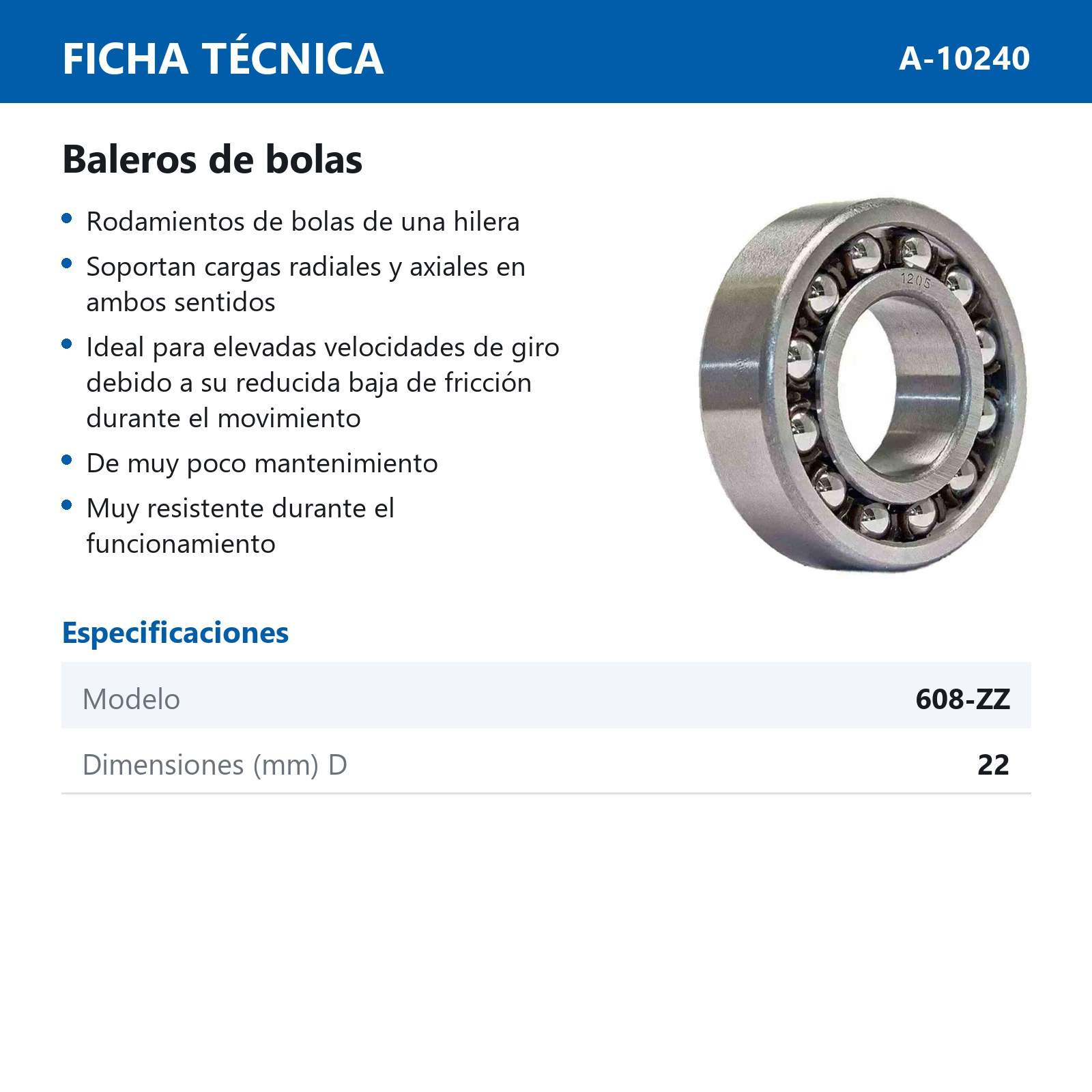 BALERO 608-ZZ - Imagen 2