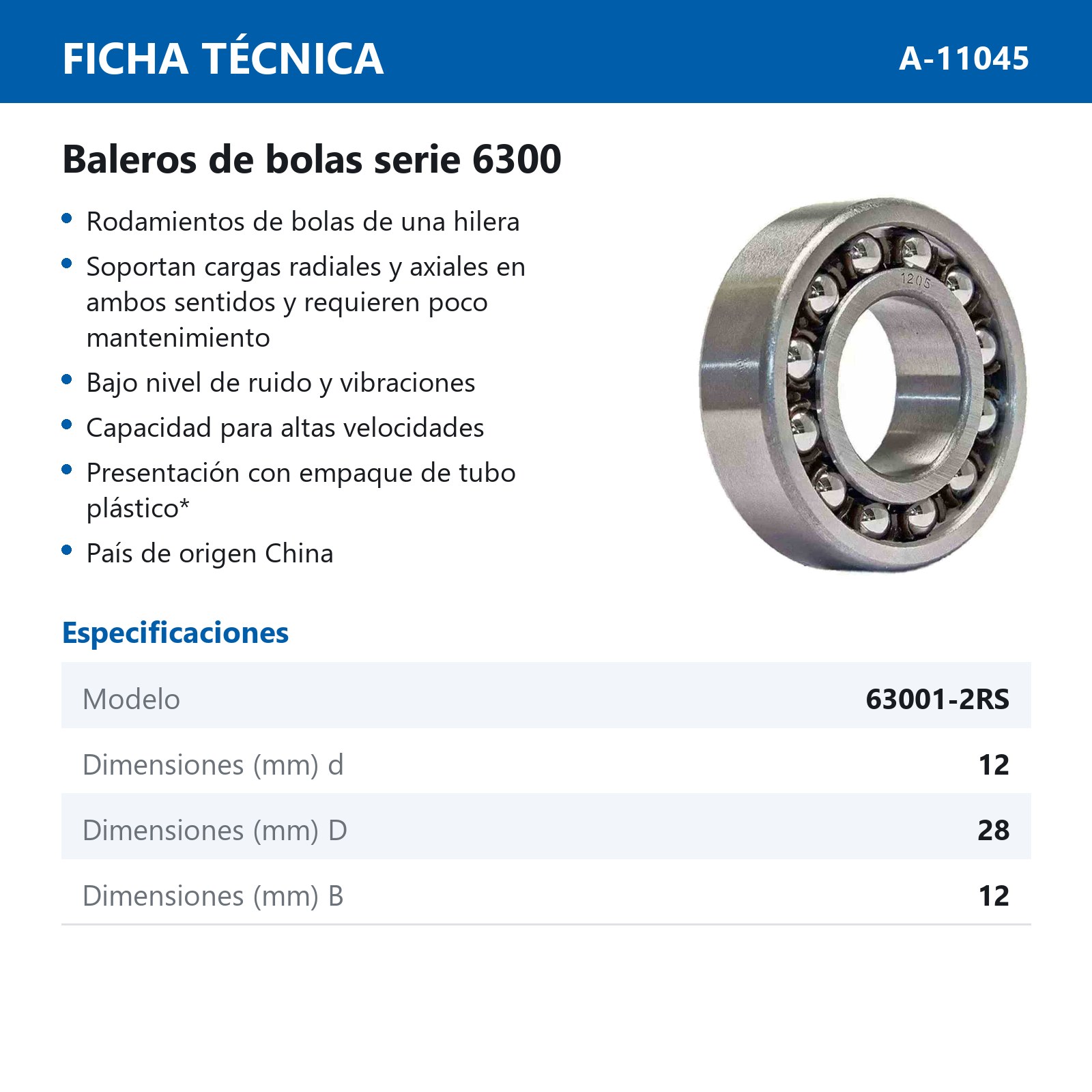 BALERO 63001-2RS - Imagen 2