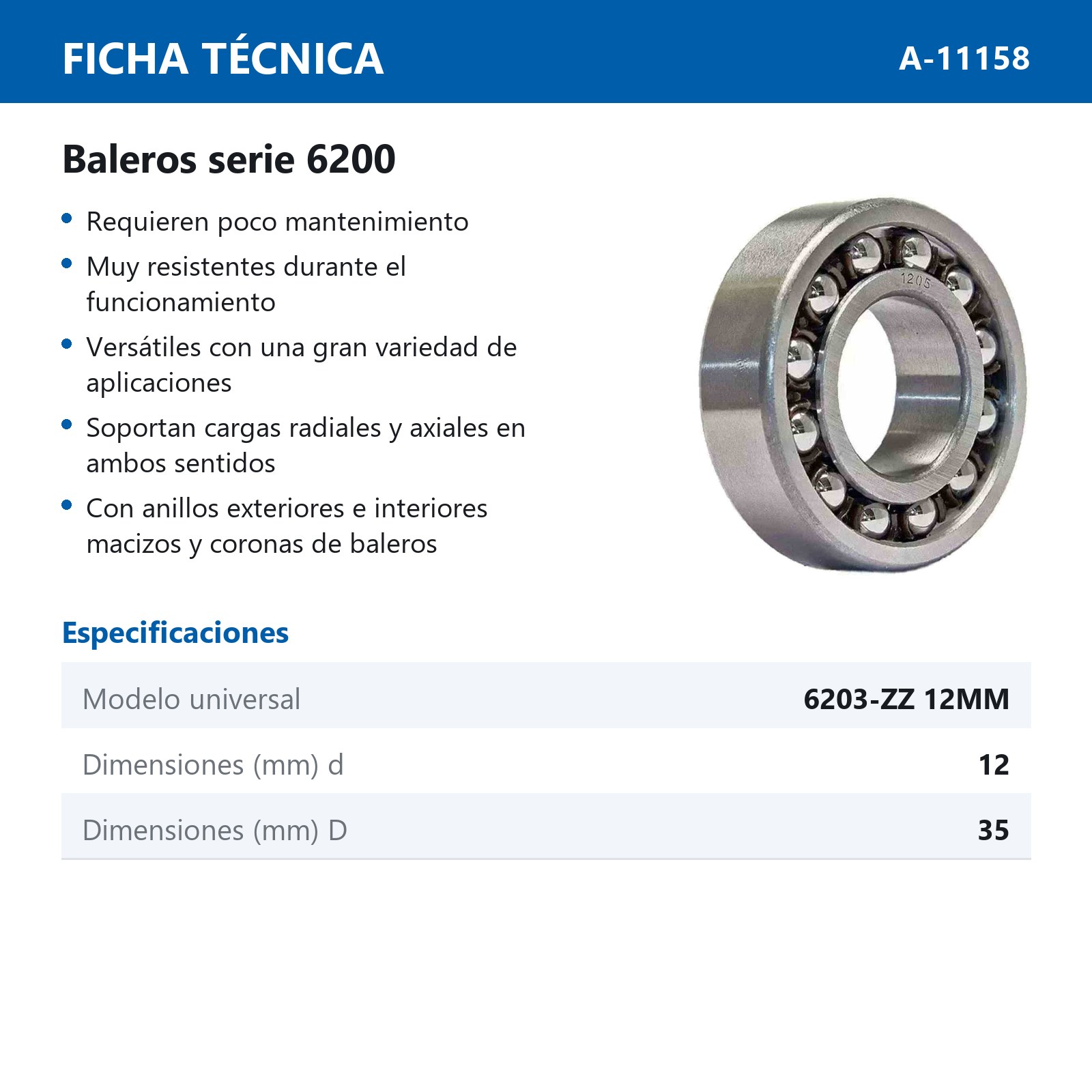 BALERO 6203-ZZ 12MM (CAJA) - Imagen 2