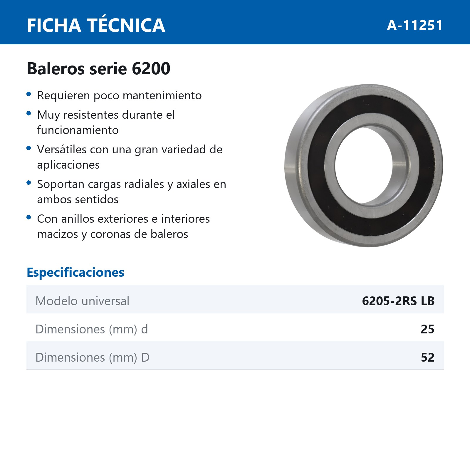 BALERO 6205 2RS LB P/LAVADORA - Imagen 4
