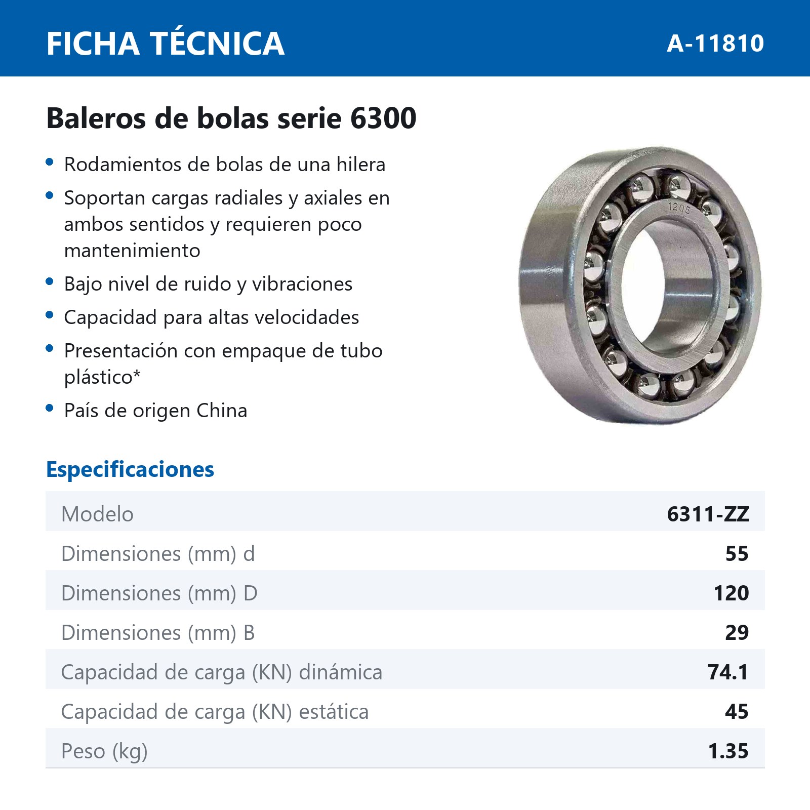 BALERO 6311-ZZ - Imagen 2