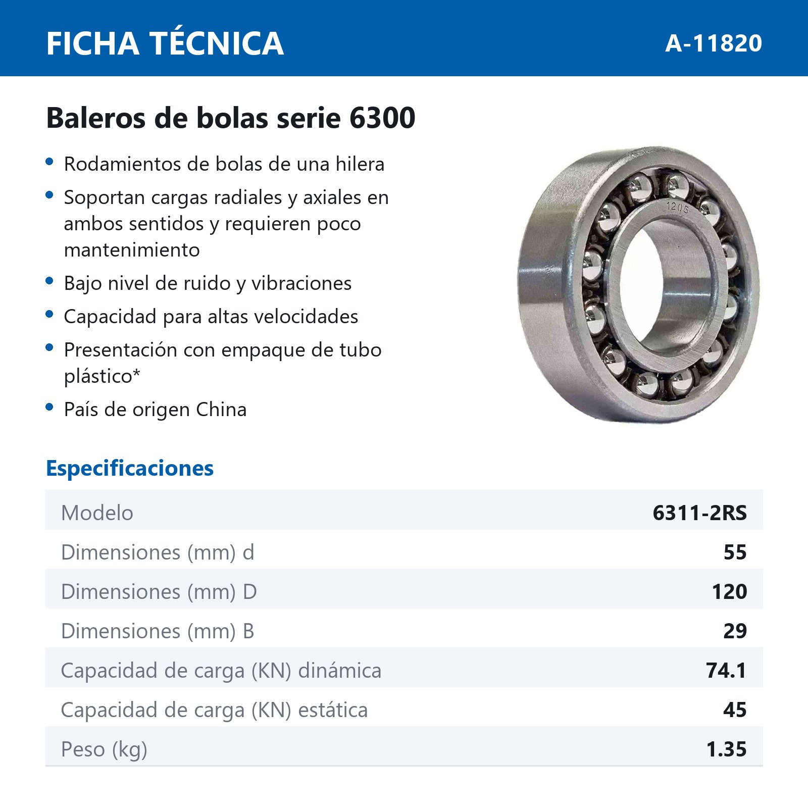 BALERO 6311-2RS - Imagen 2