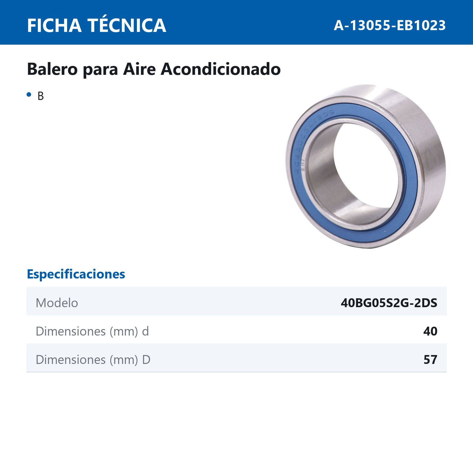 BALERO AC 40BG05S2G-2DS 40 X 57 X 24 - Imagen 2