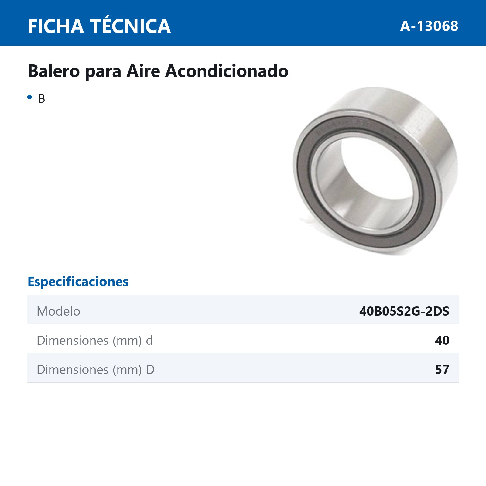 BALERO AC 40B05S2G-2DS 40 X 57 X 24 - Imagen 2