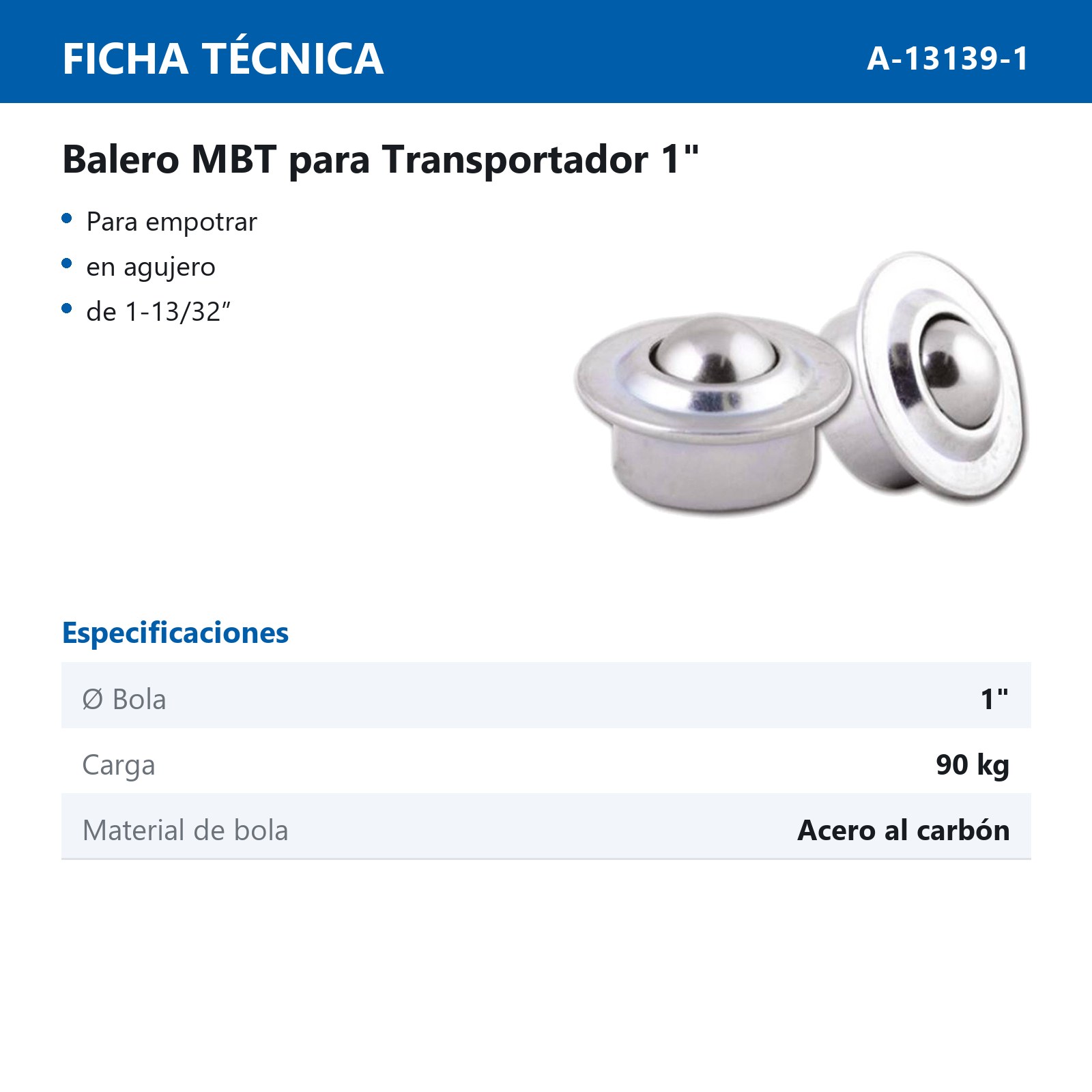 BALERO PARA TRANSPORTADOR MBT 1" - Imagen 2