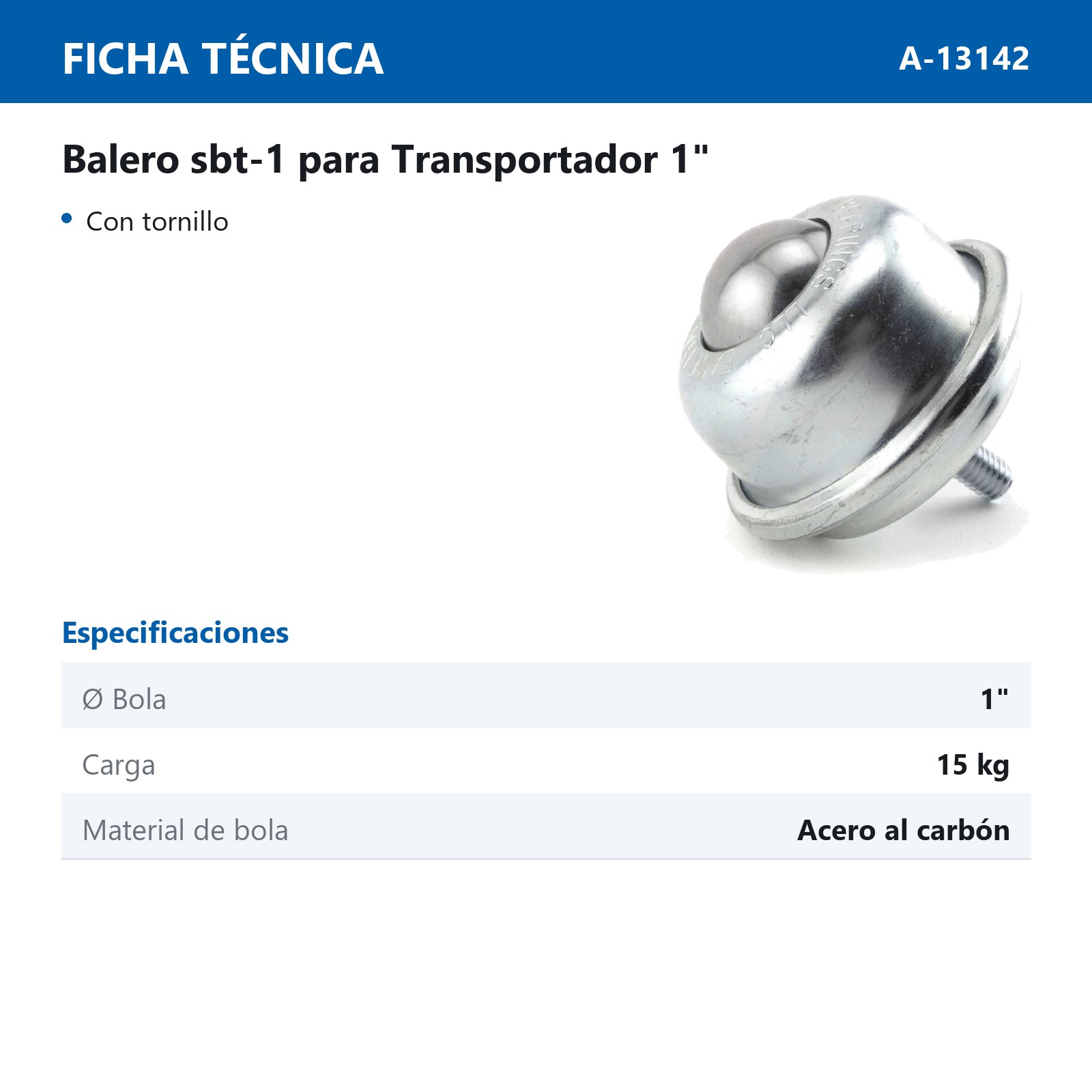 BALERO SBT-1 PARA TRANSPORTADOR CON TORNILLO - Imagen 2
