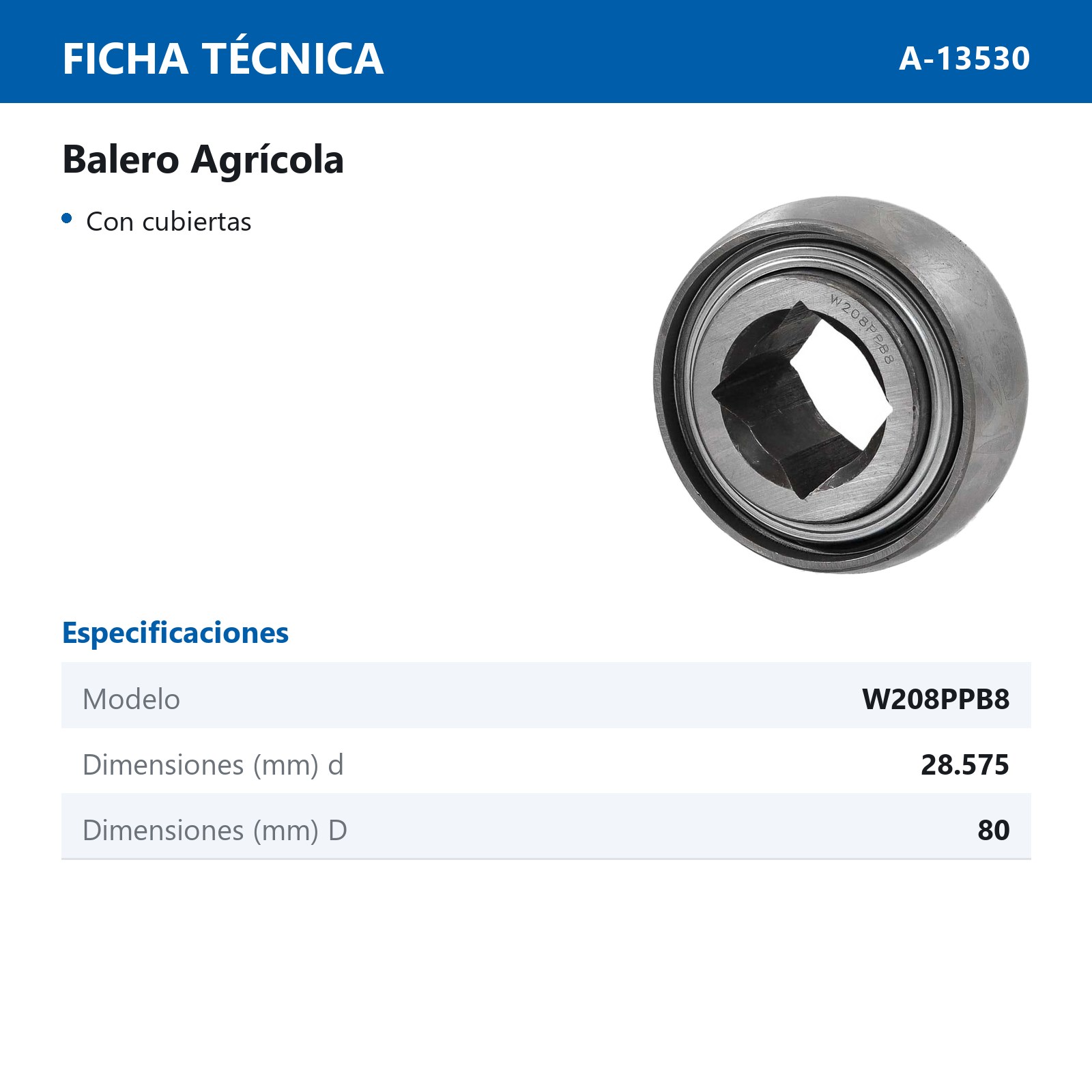BALERO W208PPB8                                   1-1/8 X 3.1496 X 1.438 X 1.188 - Imagen 3