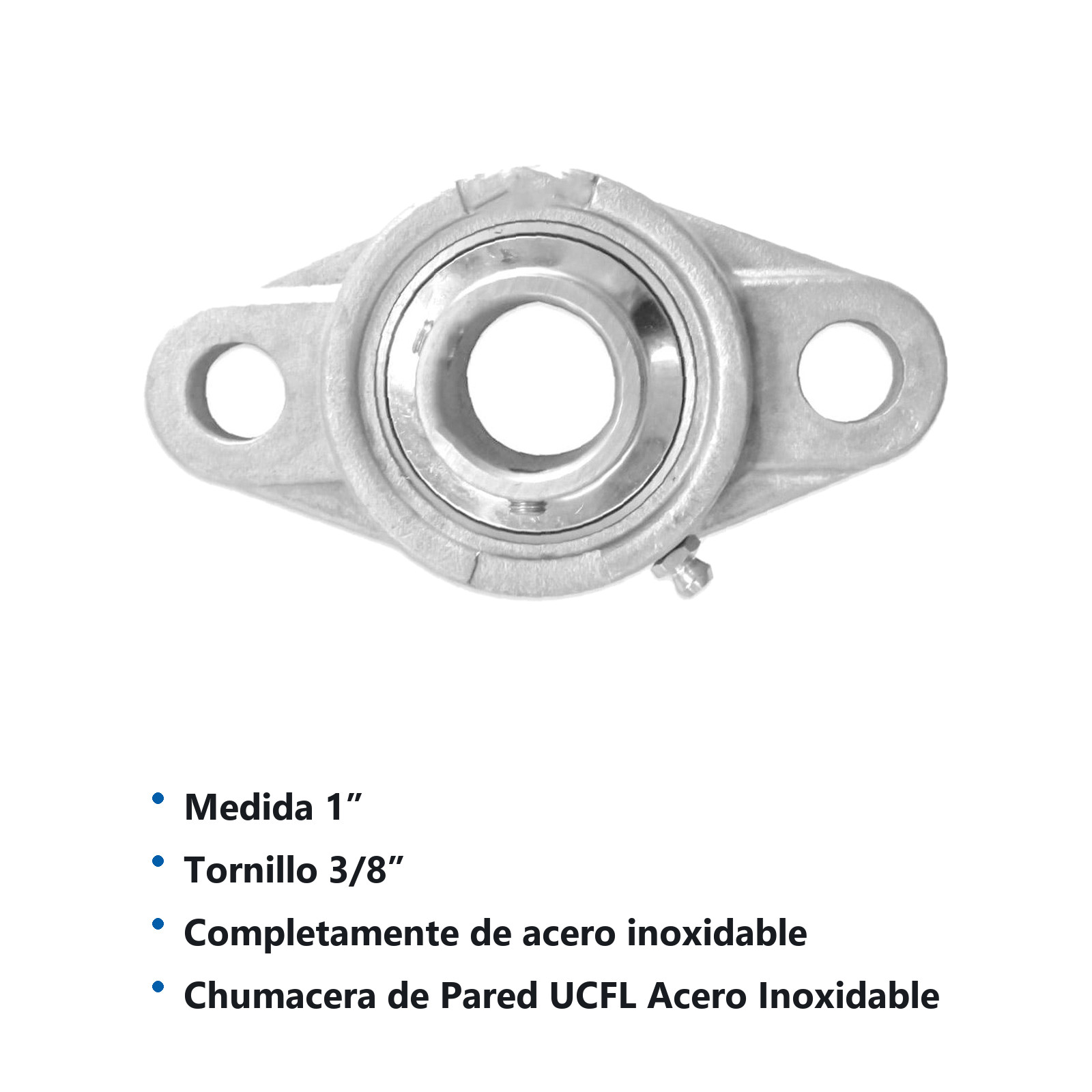 CHUMACERA DE PARED  2T.    UCFL205-16 1" INOX. - Imagen 2