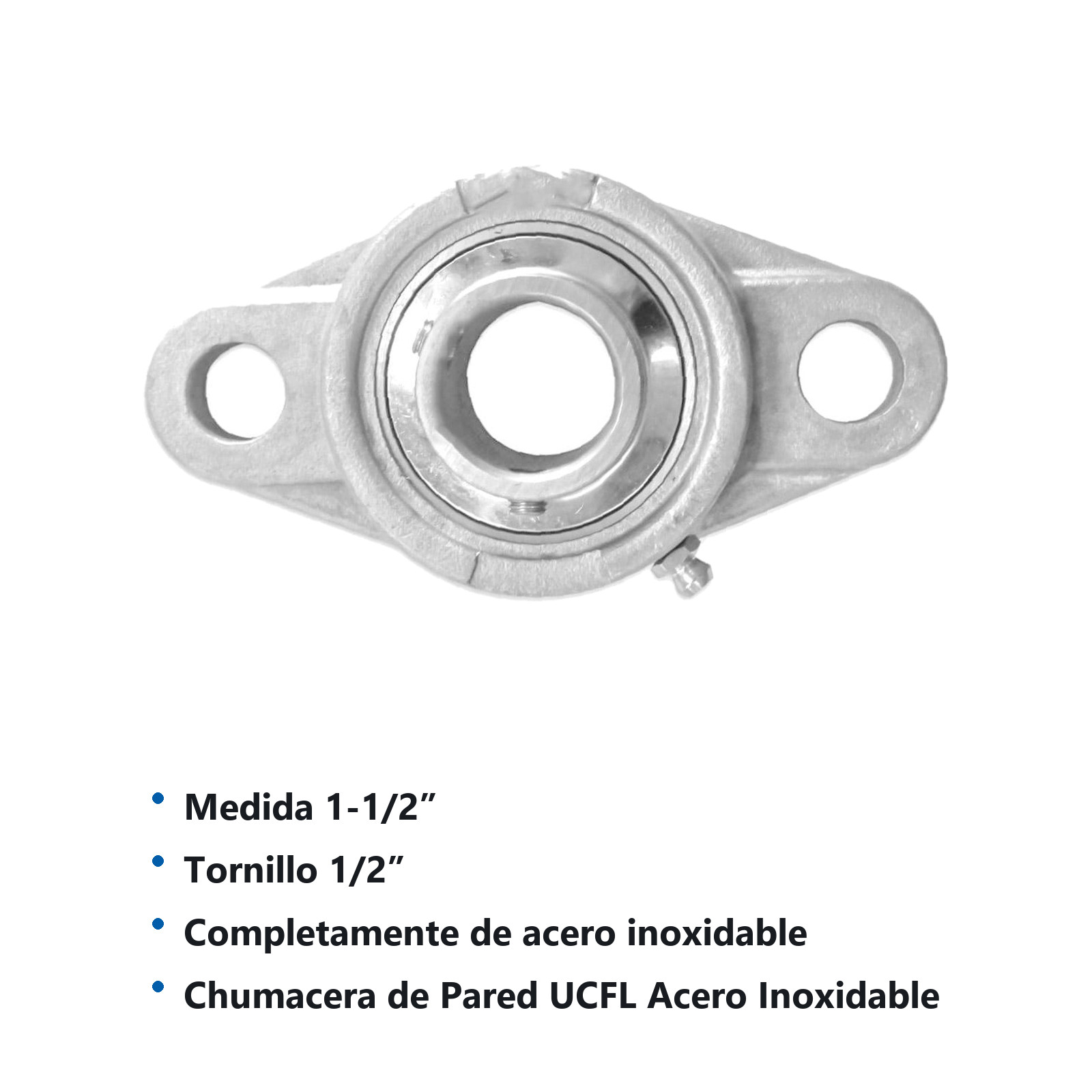 CHUMACERA DE PARED  2T.    UCFL208-24 1 1/2" INOX. - Imagen 2