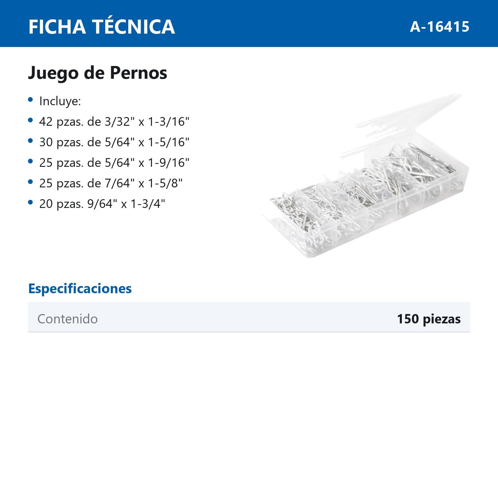 JGO DE PERNOS 150 PZAS - Imagen 2