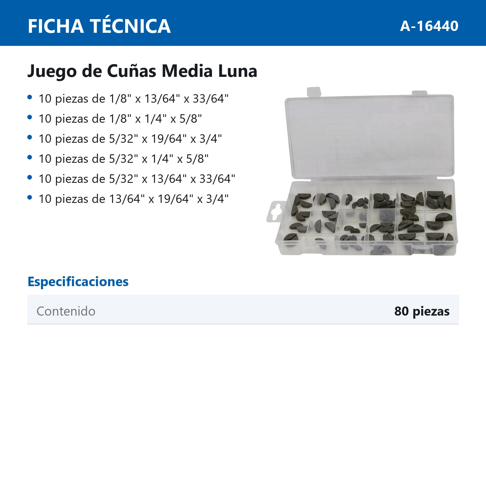 JGO DE CUÑAS MEDIA LUNA 80 PZAS - Imagen 2