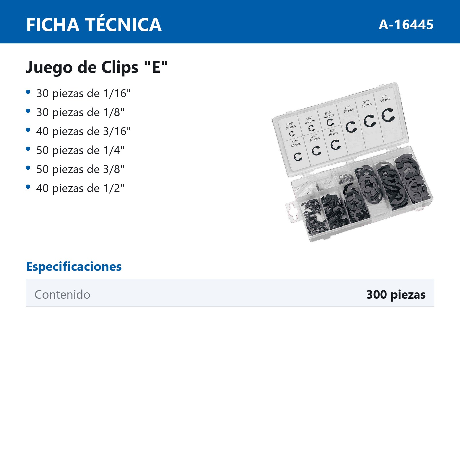 JGO DE CLIPS "E" 300 PZAS - Imagen 2