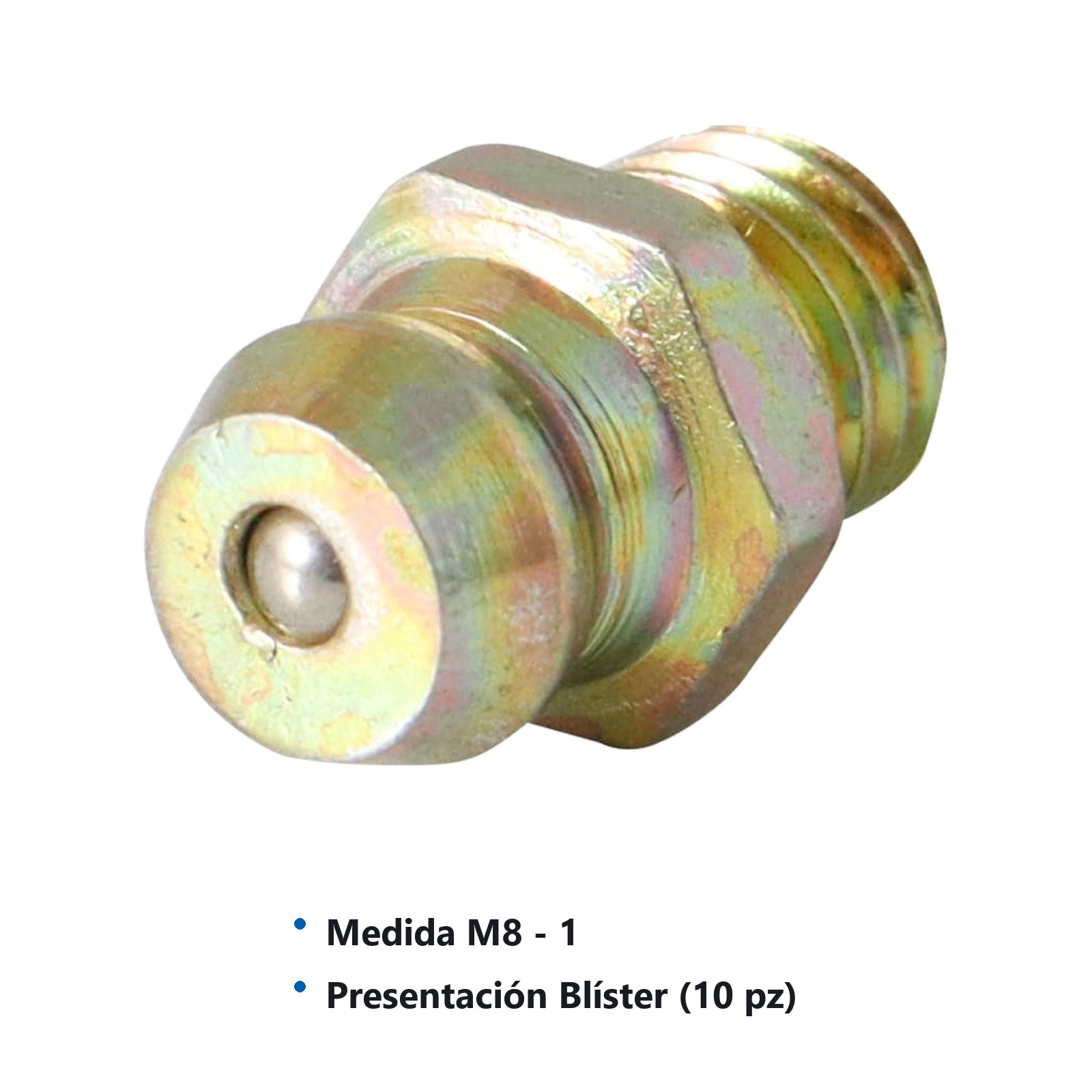 GRASERA M8 X 1 RECTA BLISTER DE 10 PIEZAS - Imagen 4