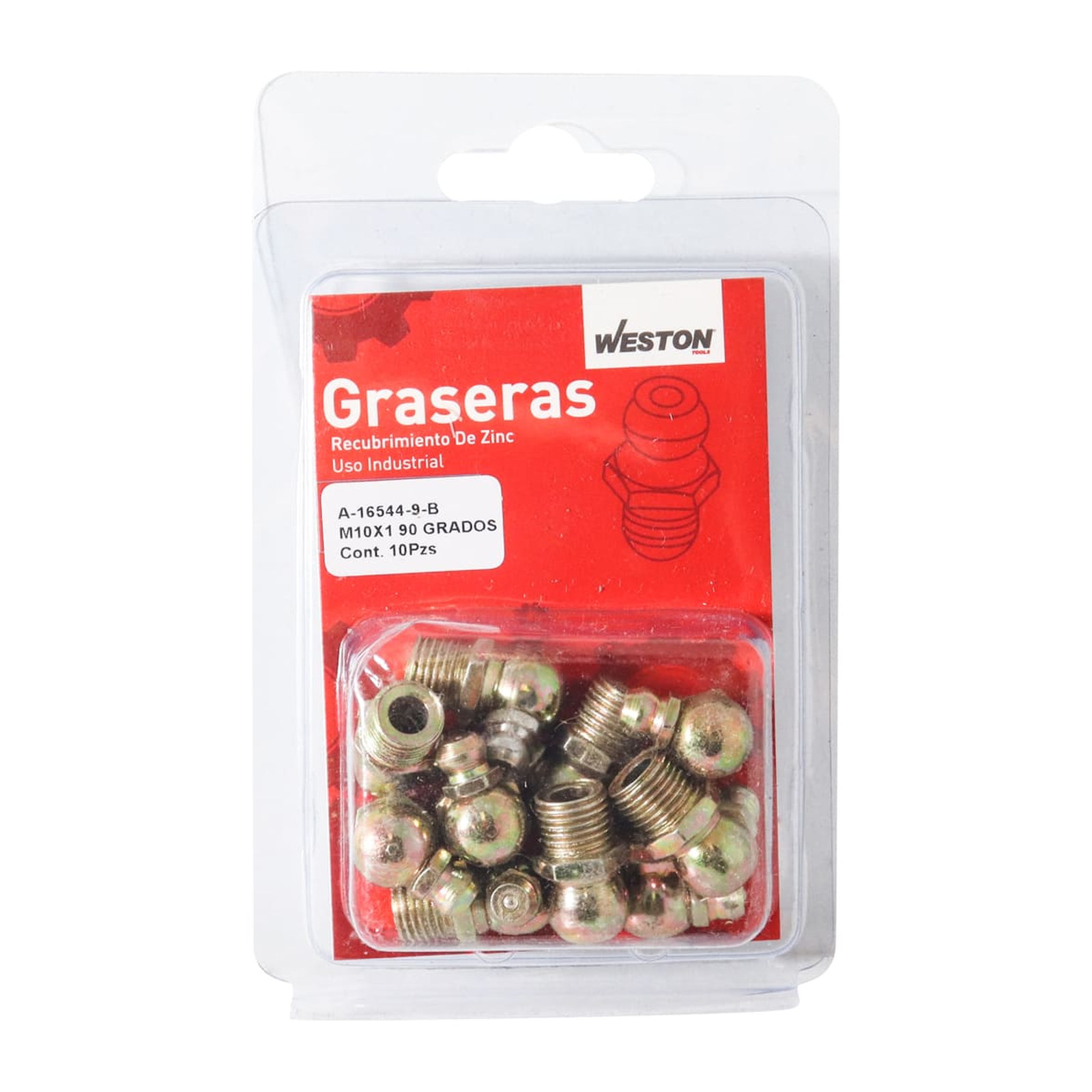 GRASERA M10 X 1  90 GRADOS BLISTER DE 10 PIEZAS - Imagen 4