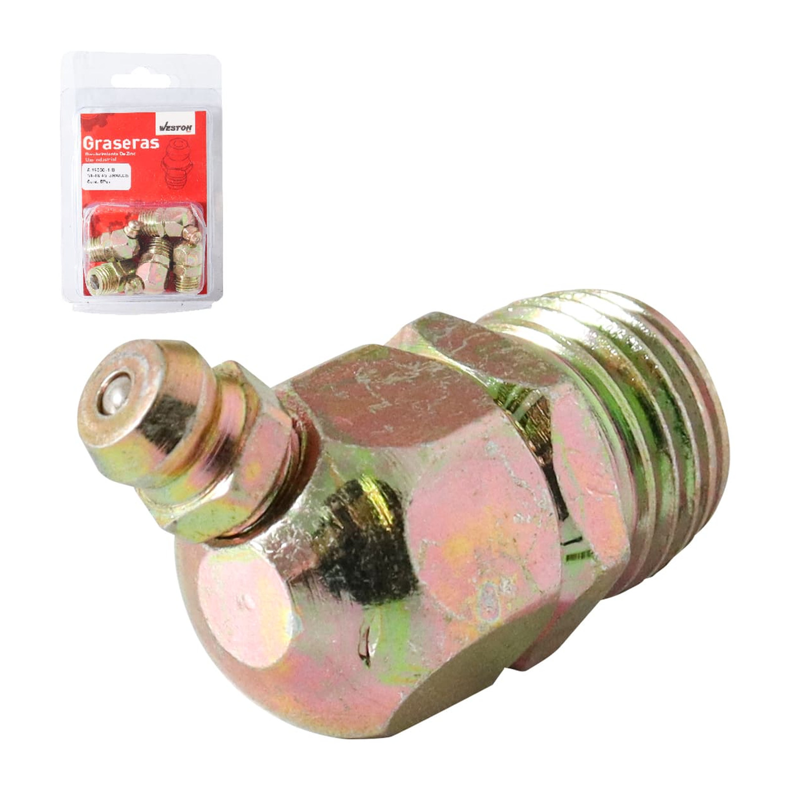 Grasera 1/4" NPT 45 Grados WESTON - Blister 5 Piezas