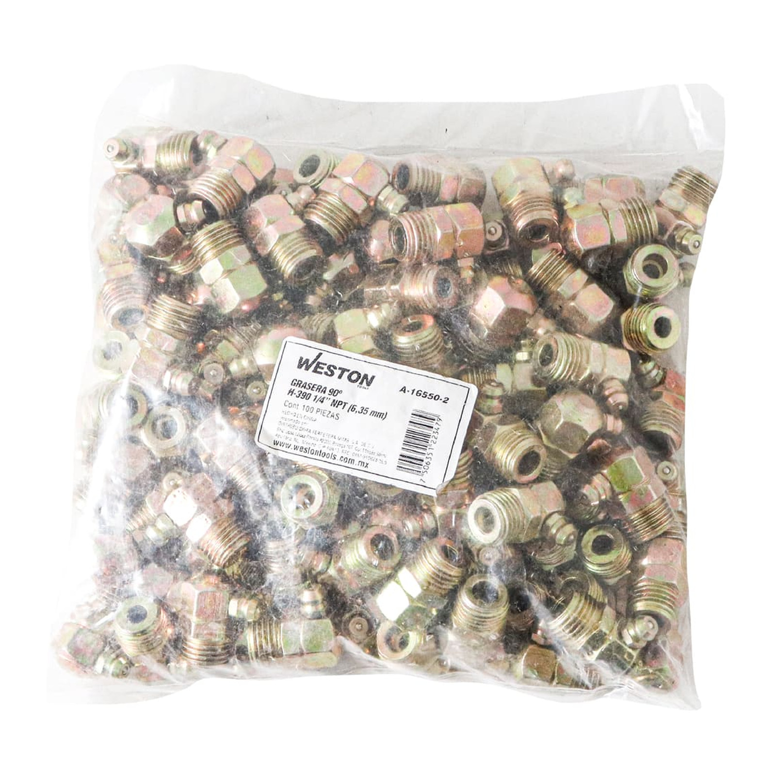 GRASERA 1/4" NPT 90 GRADOS (Precio x pieza - Empaque c/100 pzas) - Imagen 4