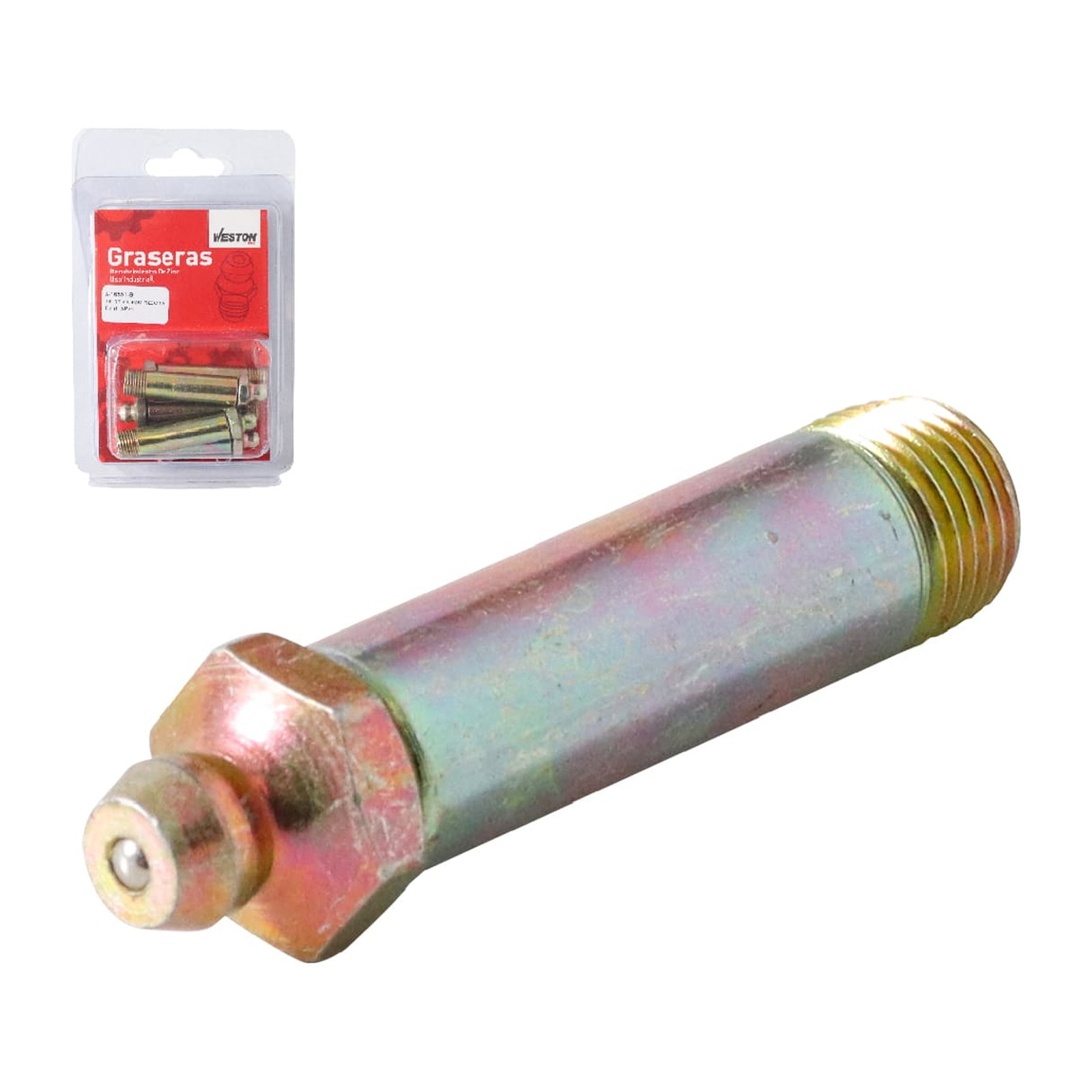 Grasera Recta 3/8 NPT Weston - Blister 5 Piezas