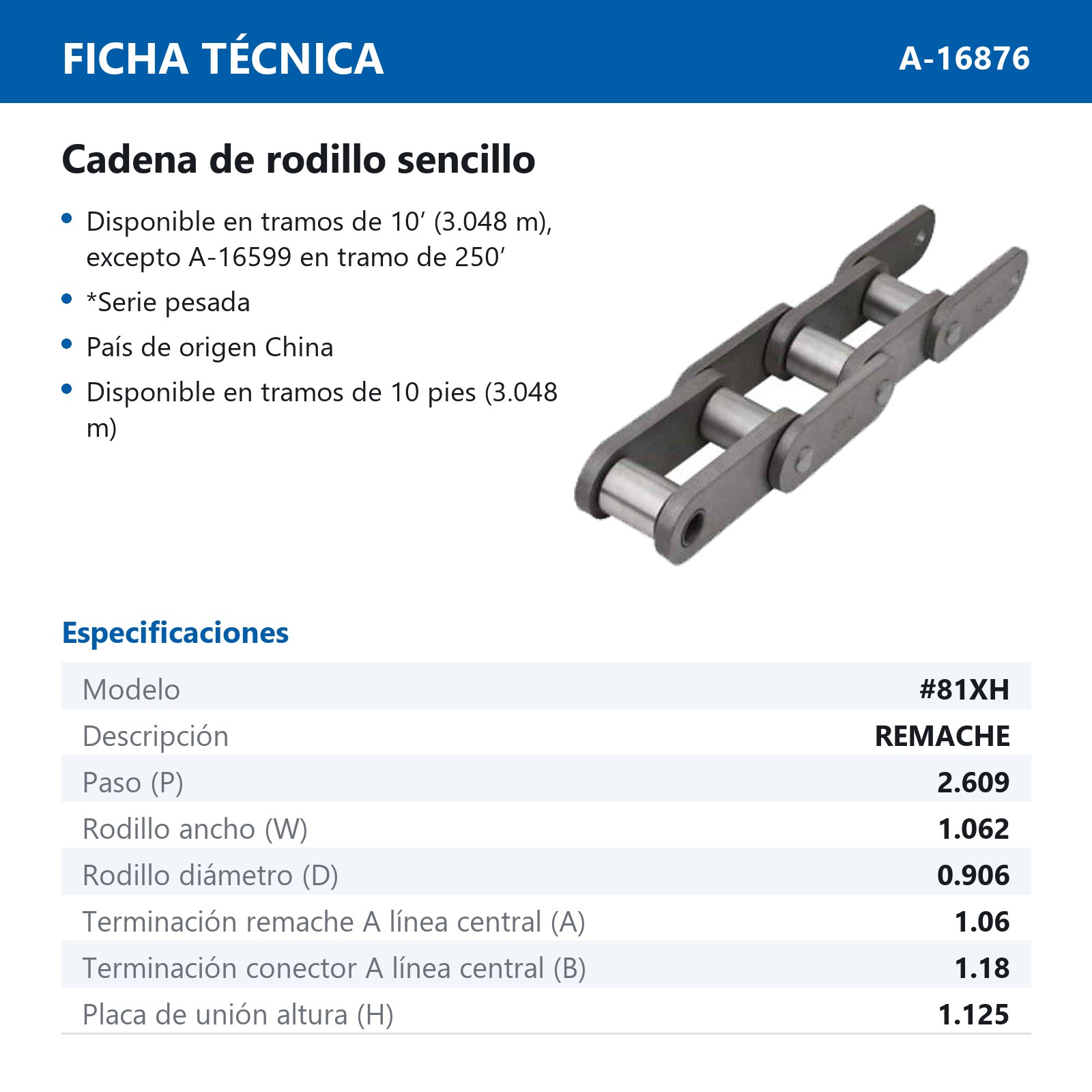 CADENA 81XH (CAJA DE 10 PIES) - Imagen 2