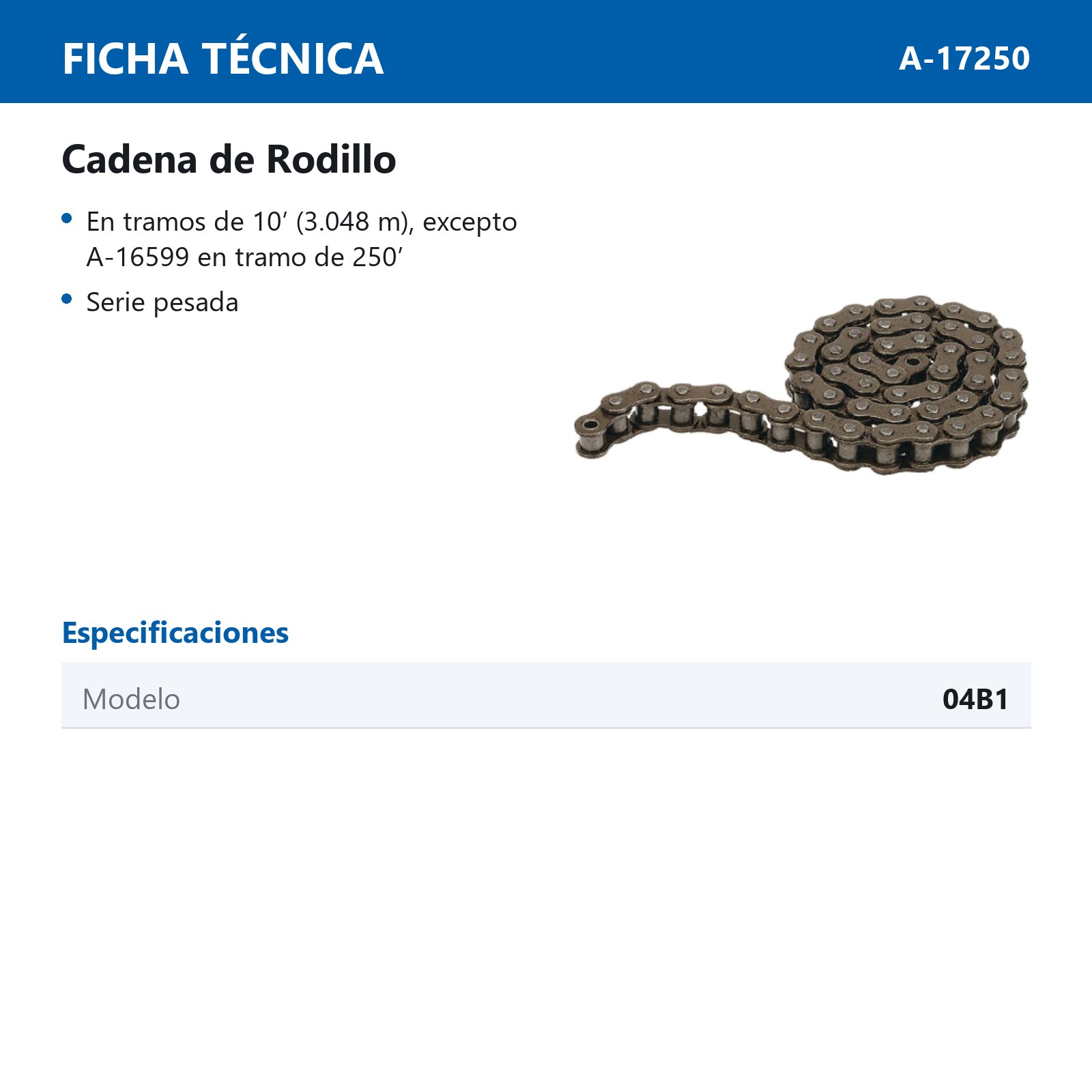 CADENA METRICA 04B1 (CAJA DE 10 PIES) - Imagen 2