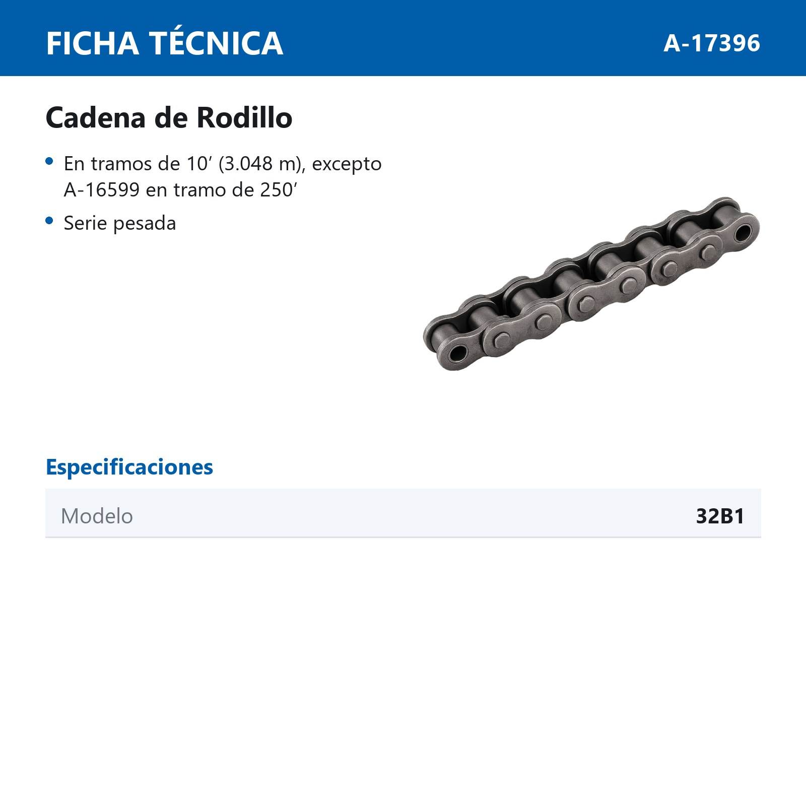 CADENA METRICA 32B1 (CAJA DE 10 PIES) - Imagen 2