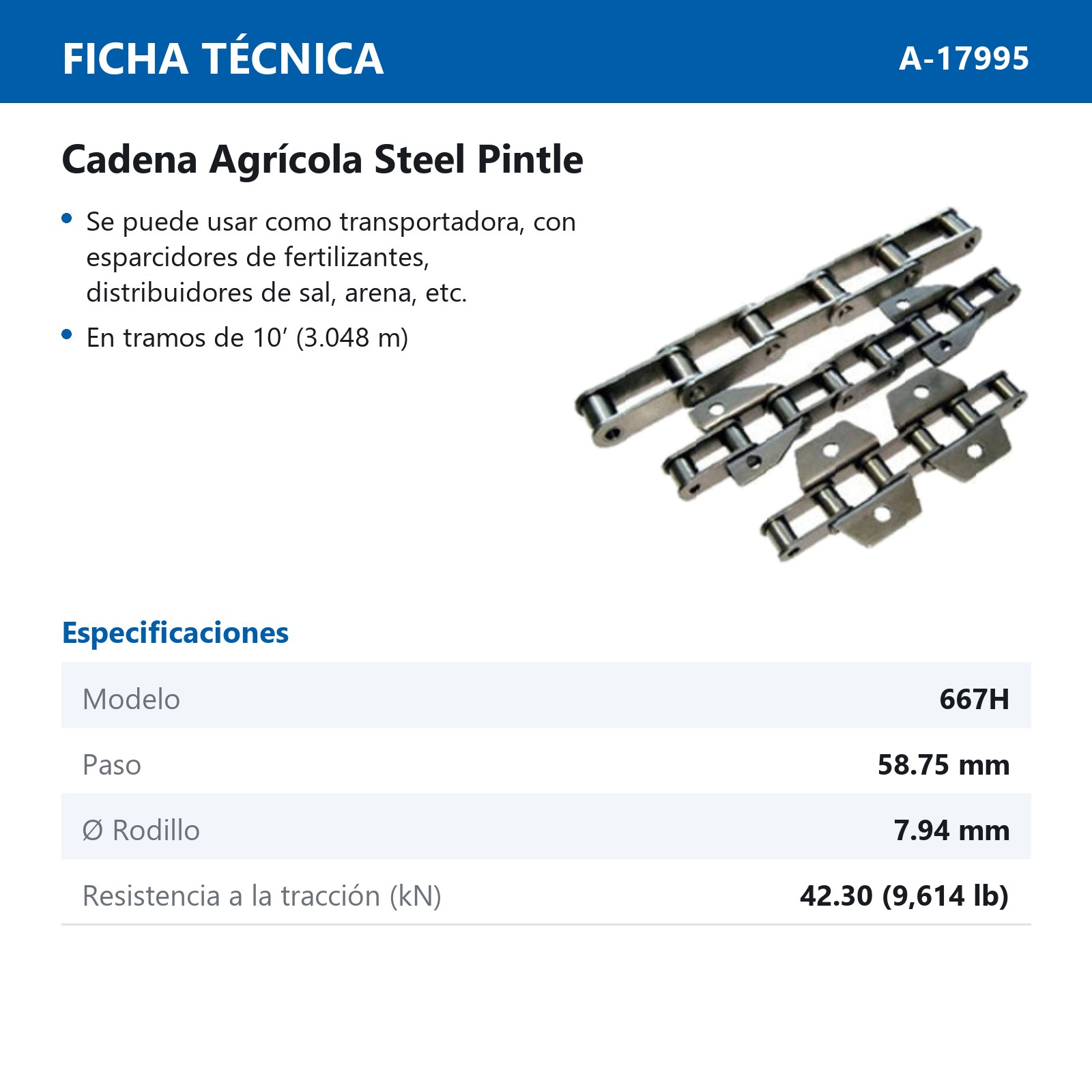 CADENA 667H (CAJA DE 10 PIES) - Imagen 2