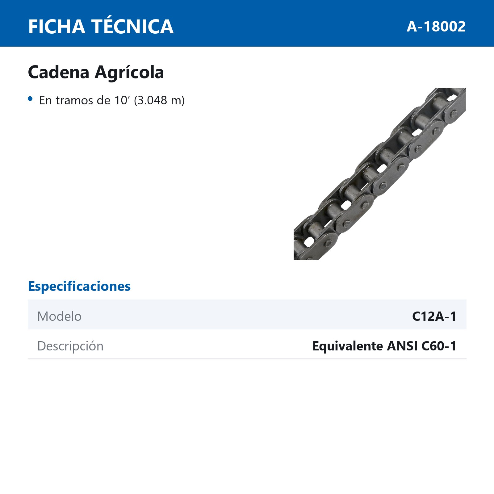 CADENA C12A-1 (C60) X 10PIES - Imagen 4