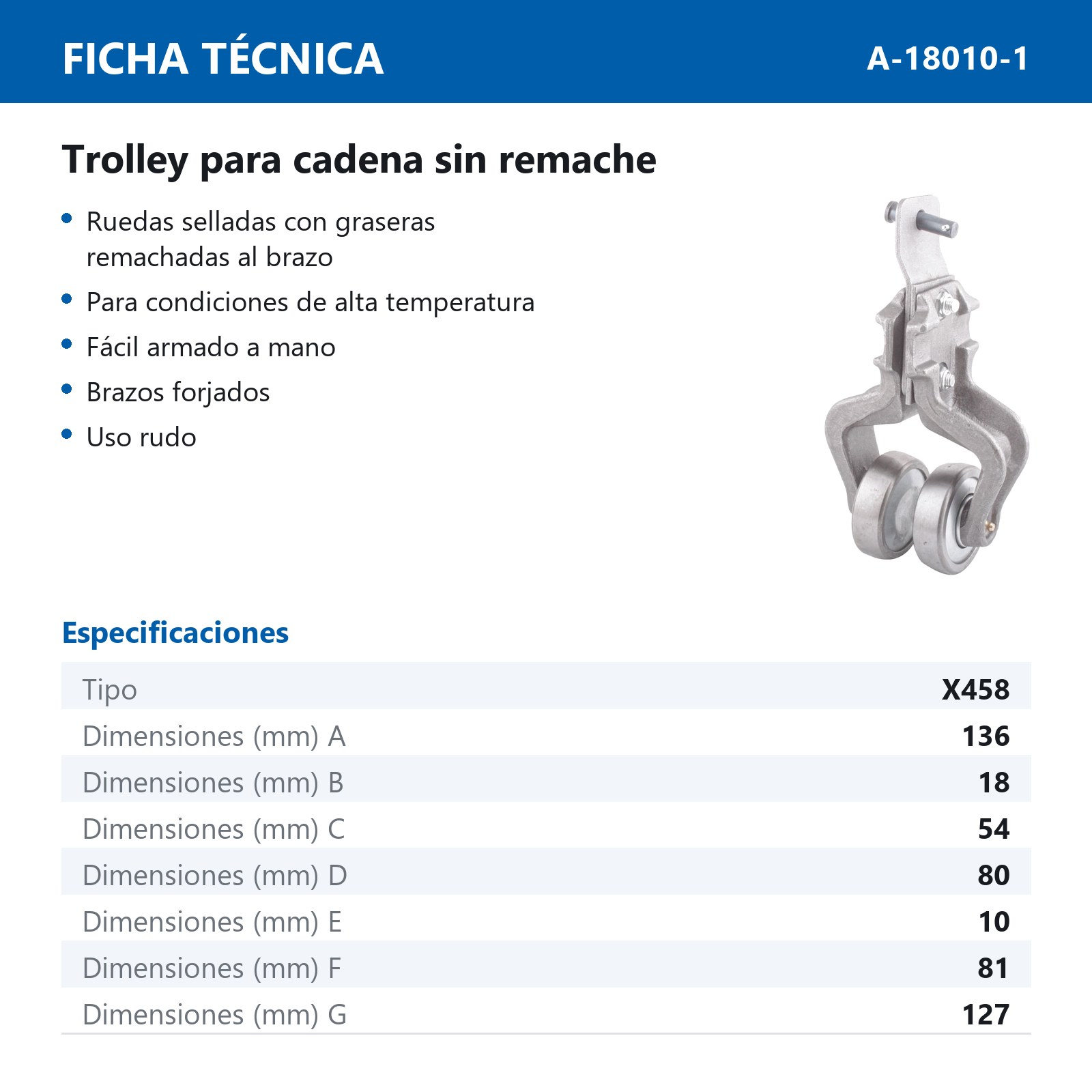 TROLLEY X458 (PRECIO P/PAR) - Imagen 2