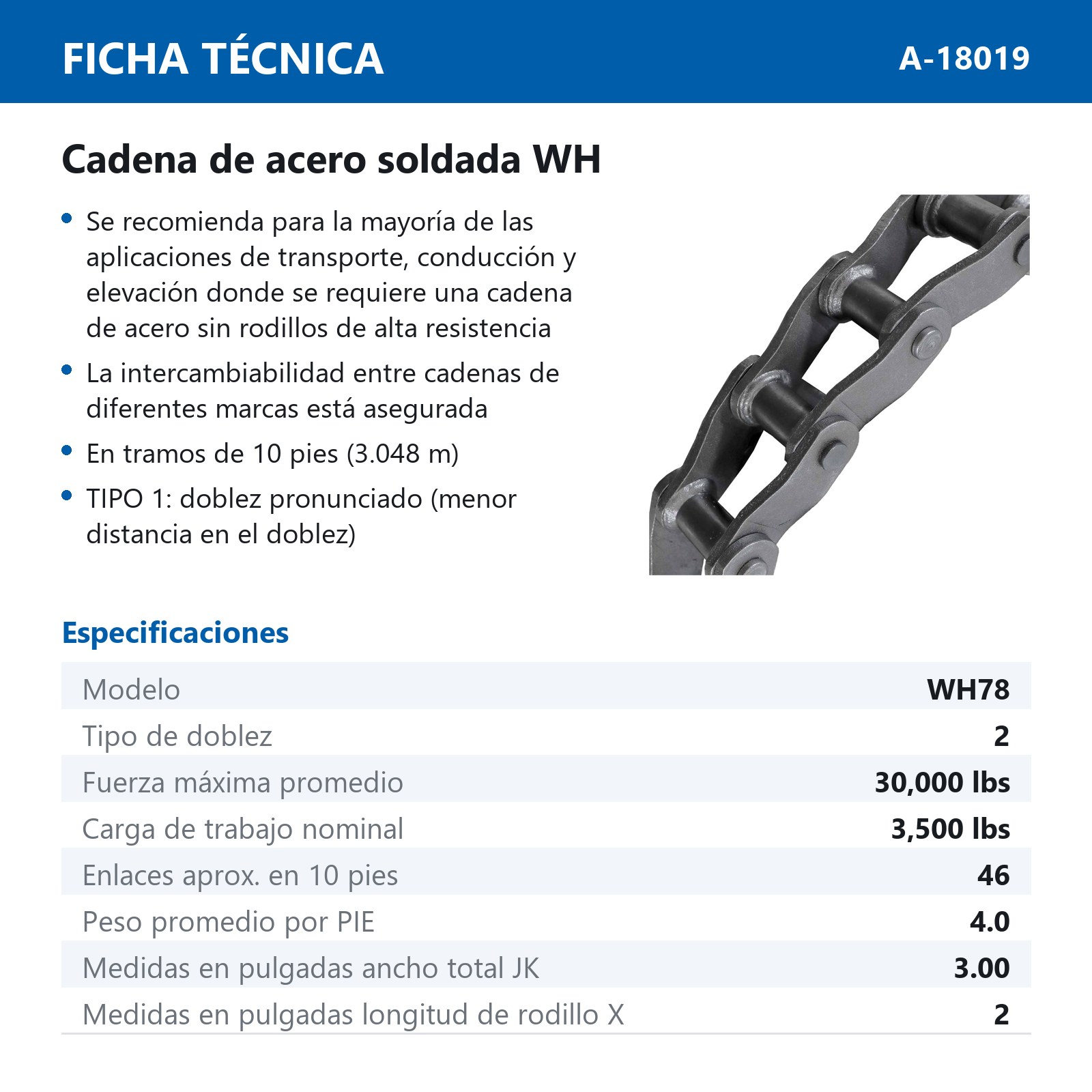 CADENA WH78 (CAJA DE 10 PIES) - Imagen 4