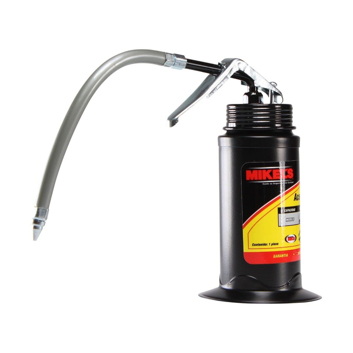 MIKELS A1F Aceitera de presión, bote de acero, tubo flexible (160 ml) - Imagen 2