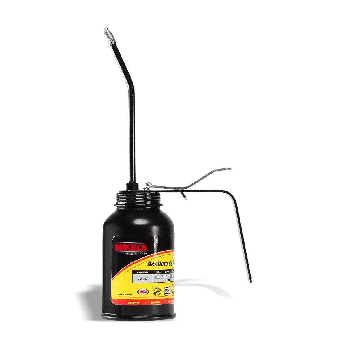 MIKELS A2R Aceitera de presión, bote de acero, tubo rígido (250 ml)