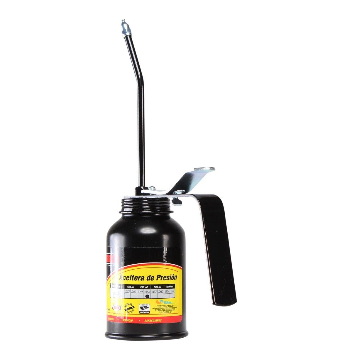MIKELS A2R Aceitera de presión, bote de acero, tubo rígido (250 ml) - Imagen 2
