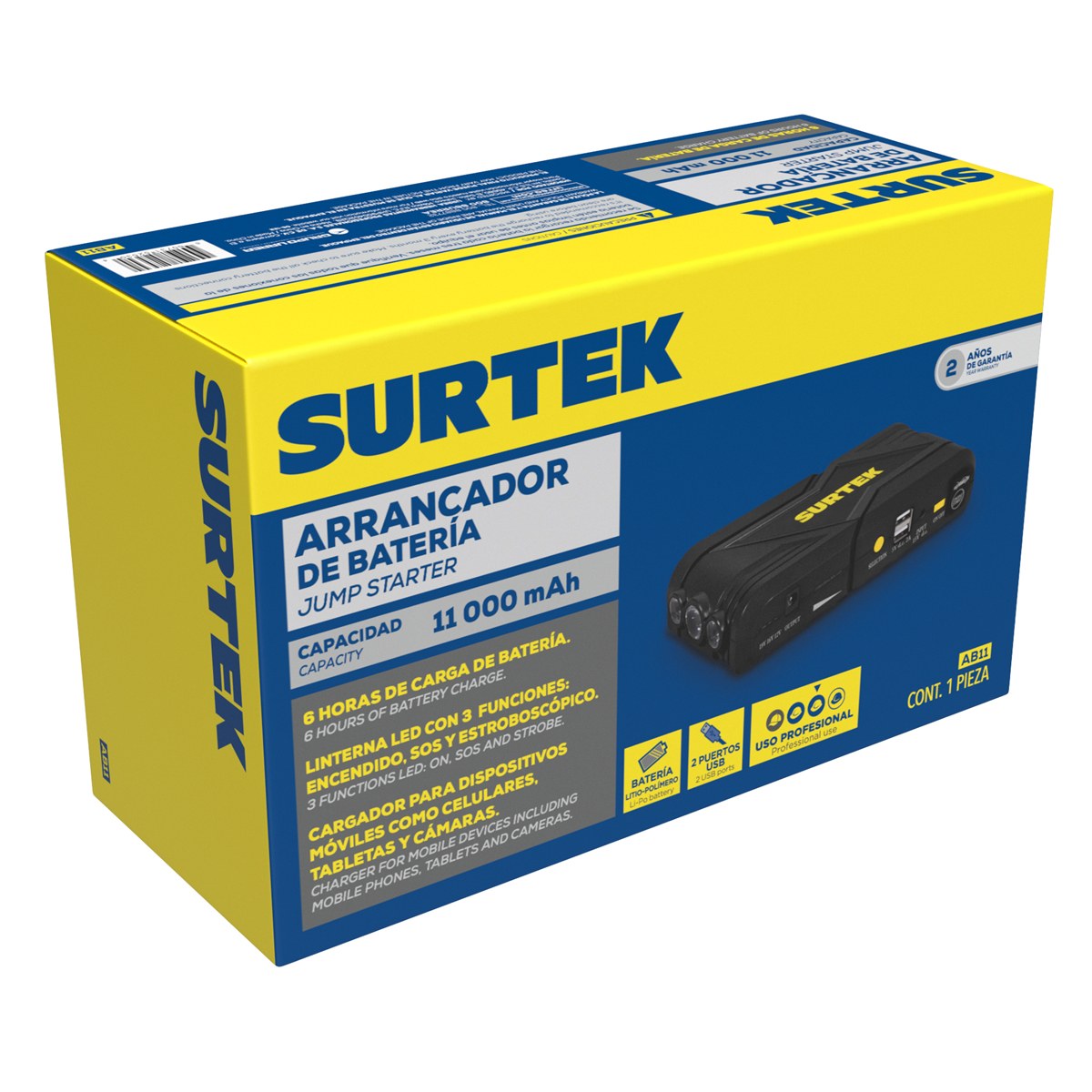 Arrancador bateria 11,000 mAh Surtek - Imagen 2