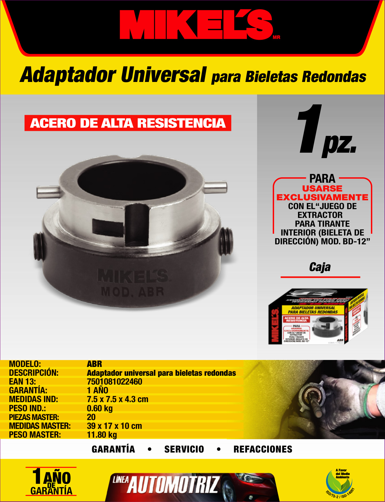MIKELS ABR Adaptador universal para bieletas redondas - Imagen 4
