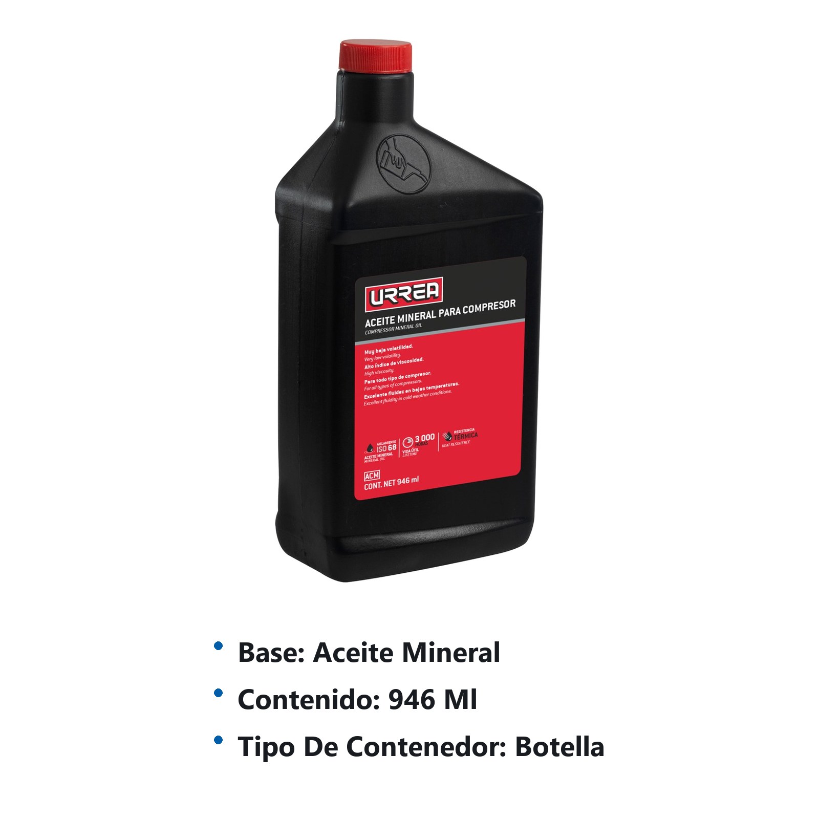 Aceite mineral para compresor 946 ml Urrea - Imagen 2