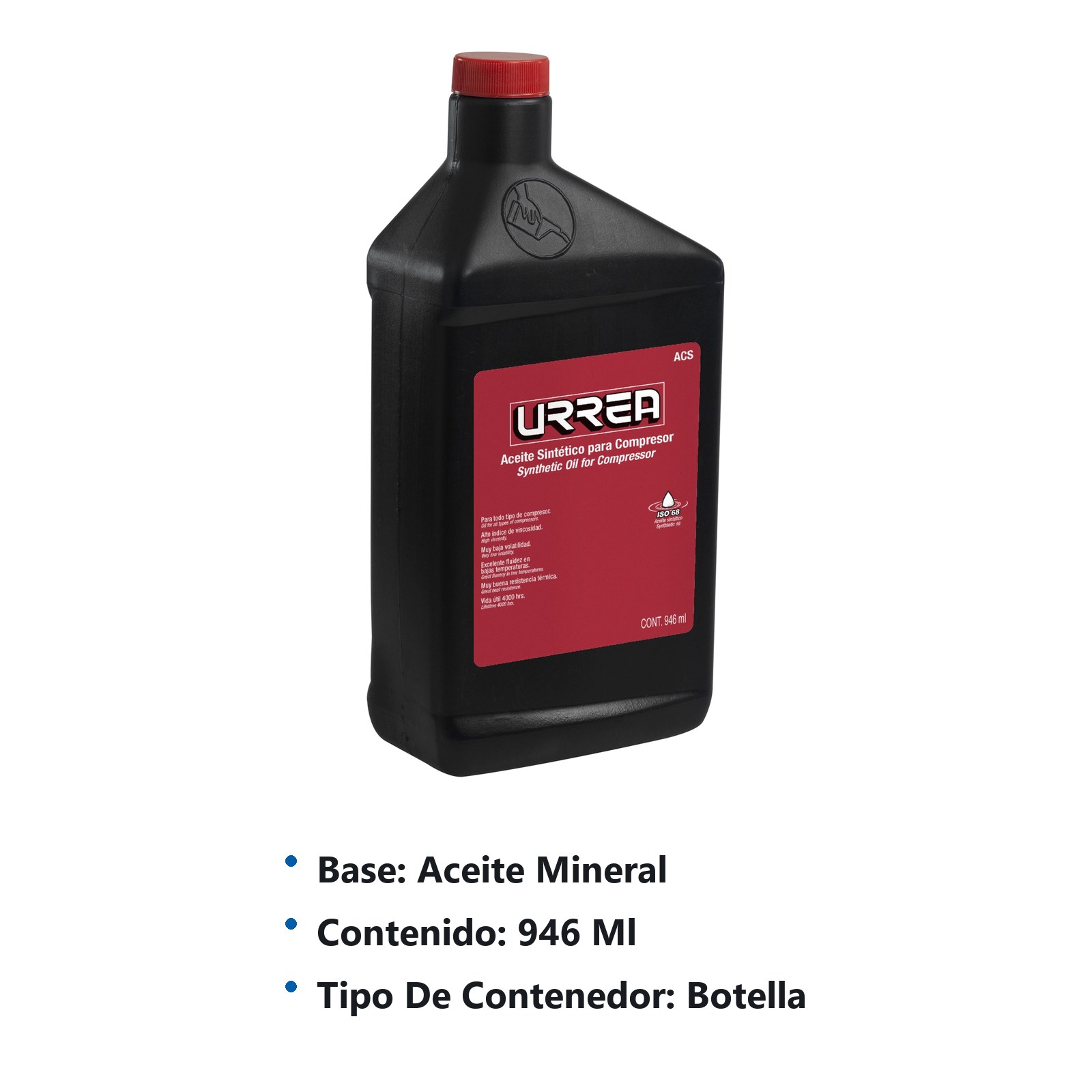 Aceite sintético para compresor 946 ml Urrea - Imagen 2