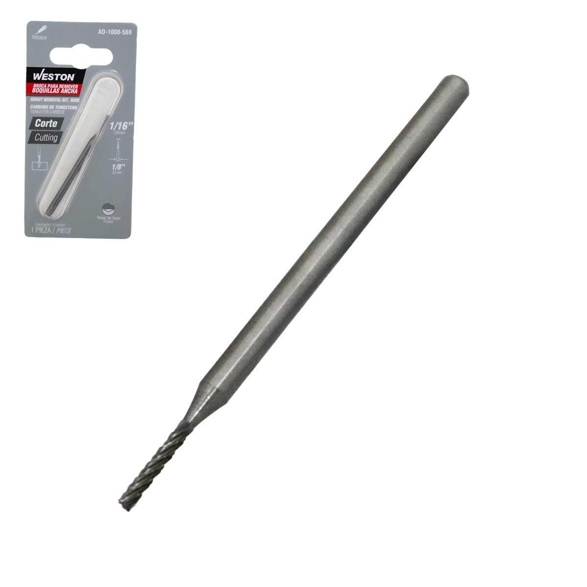 Broca para Remover Boquillas Ancha 1/16" de Carburo de Tungsteno Weston