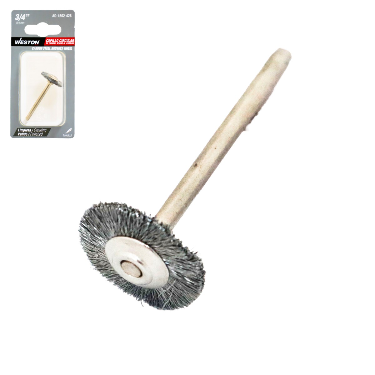 Cepillo Circular de Cerdas de Acero al Carbón 3/4" Weston