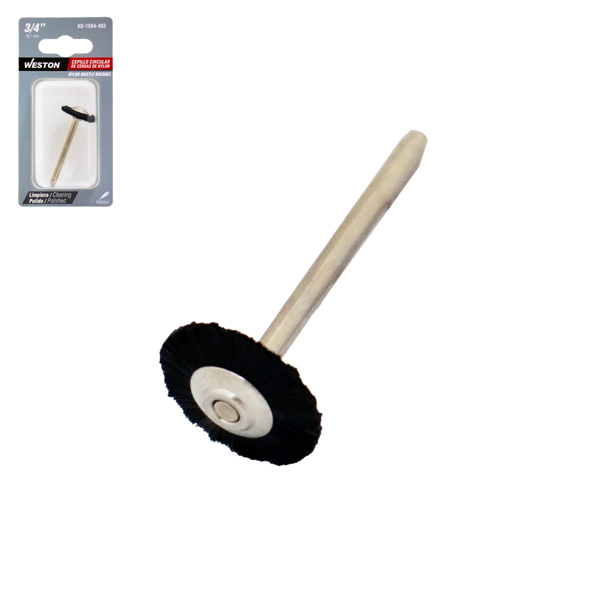 Cepillo Circular de Cerdas de Nylon 3/4" para Mototool Weston