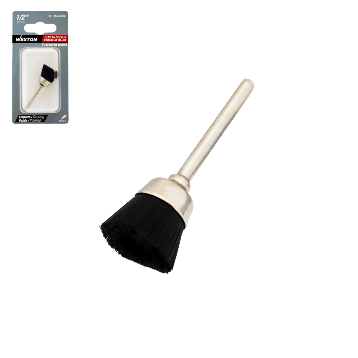Cepillo Copa de Cerdas de Nylon 1/2" Weston
