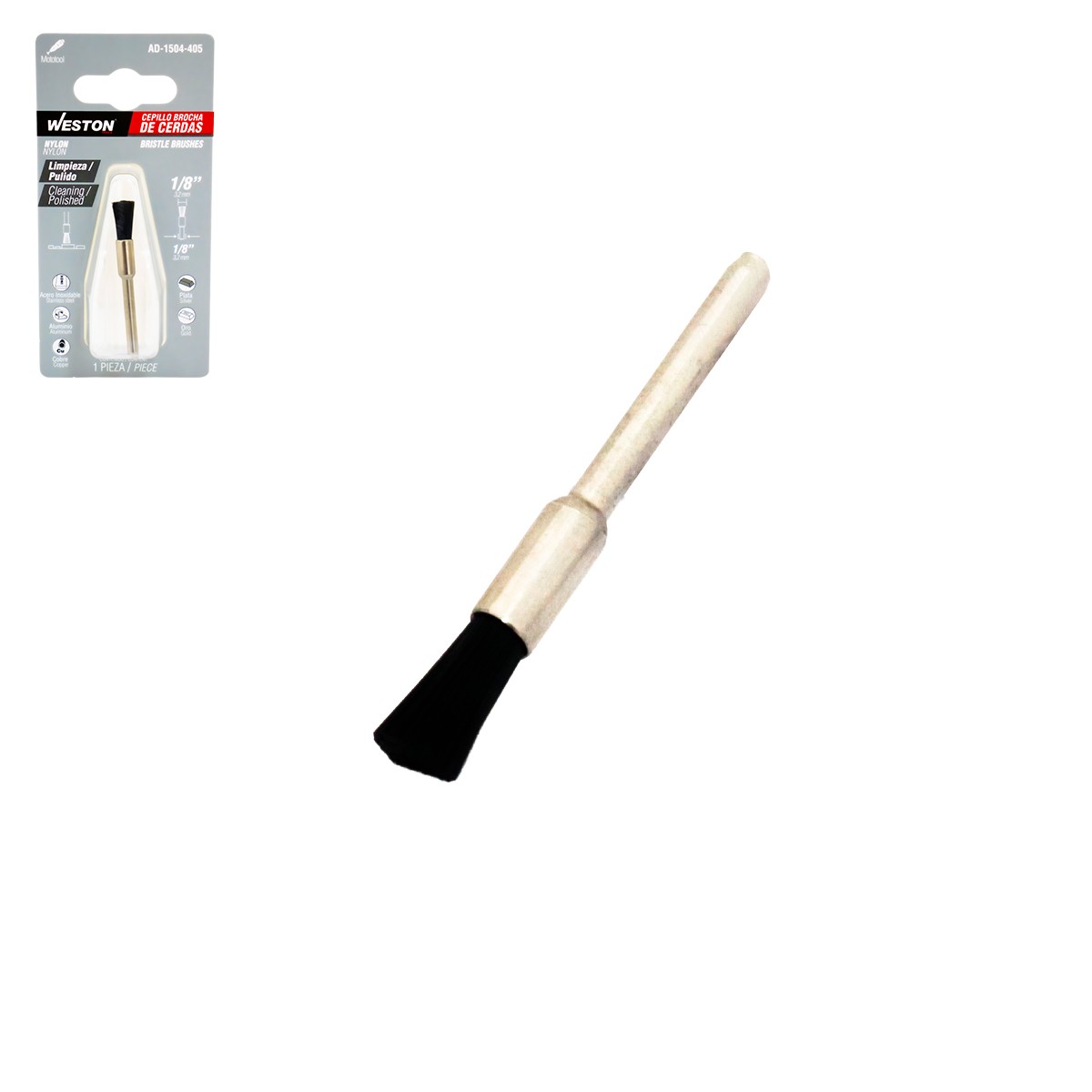 Cepillo Brocha de Cerdas de Nylon 1/8" WESTON