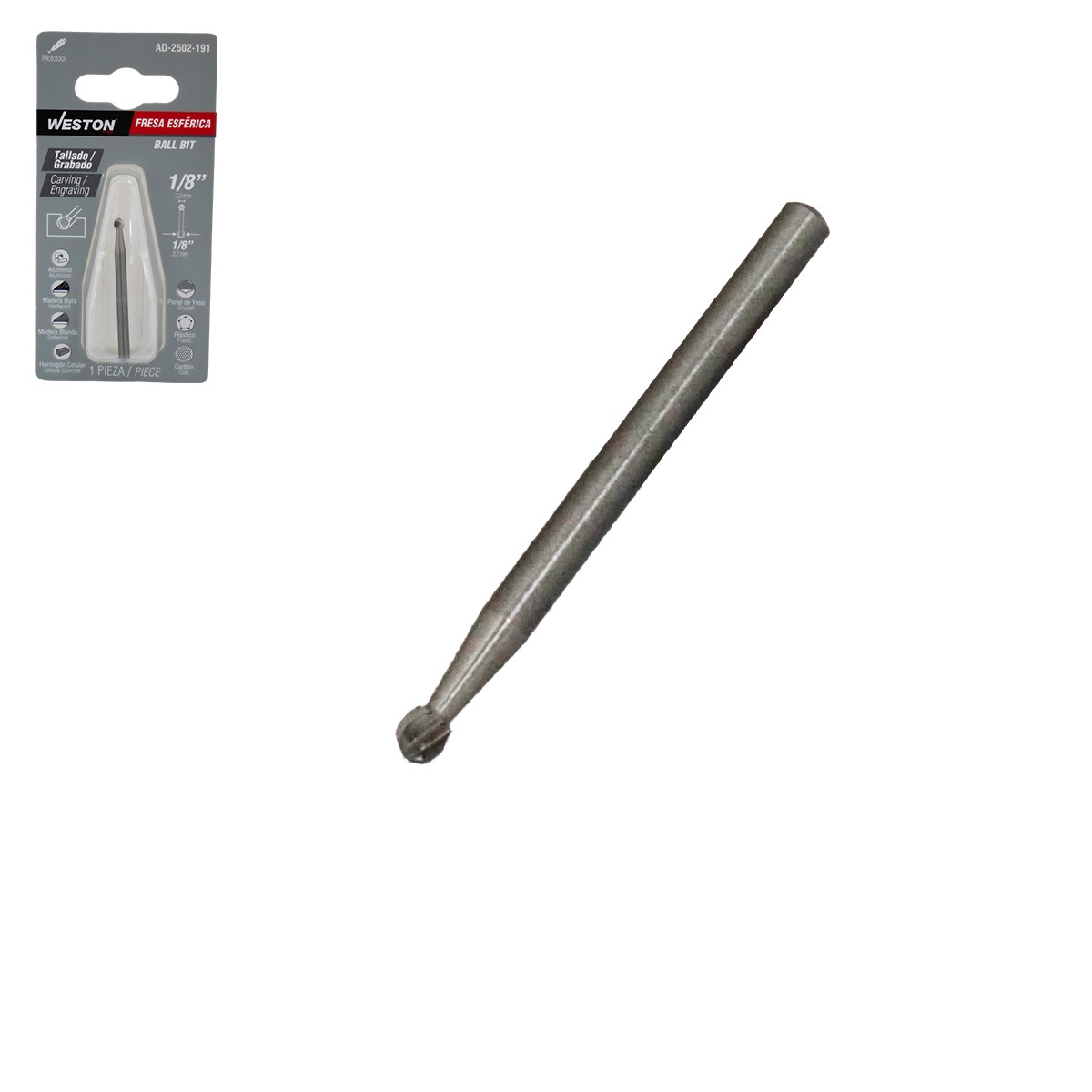 Fresa Esférica 1/8" Weston para Mototool