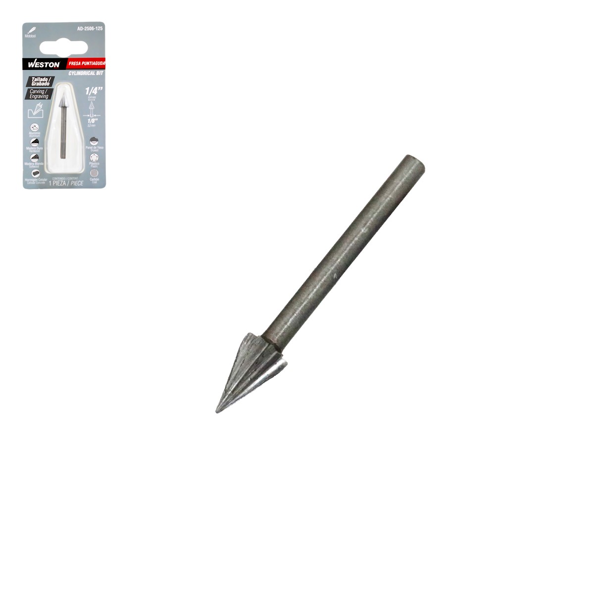 Fresa Puntiaguda 1/4" Weston para Mototool