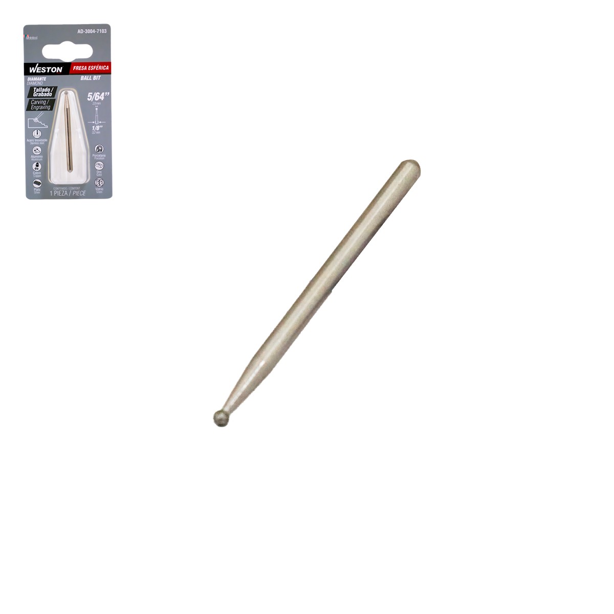 Fresa Esférica de Diamante 5/64" Weston